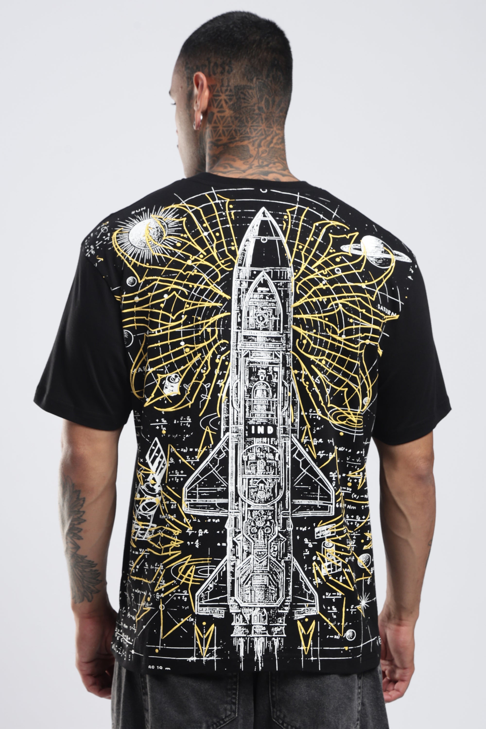 Space Explorer black relaxed fit tshirt