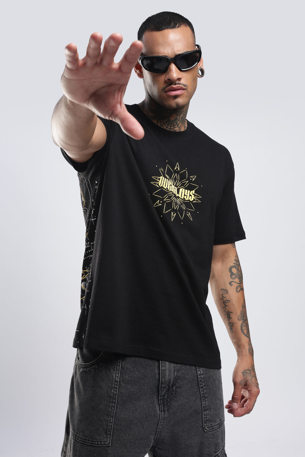 Space Explorer black relaxed fit tshirt