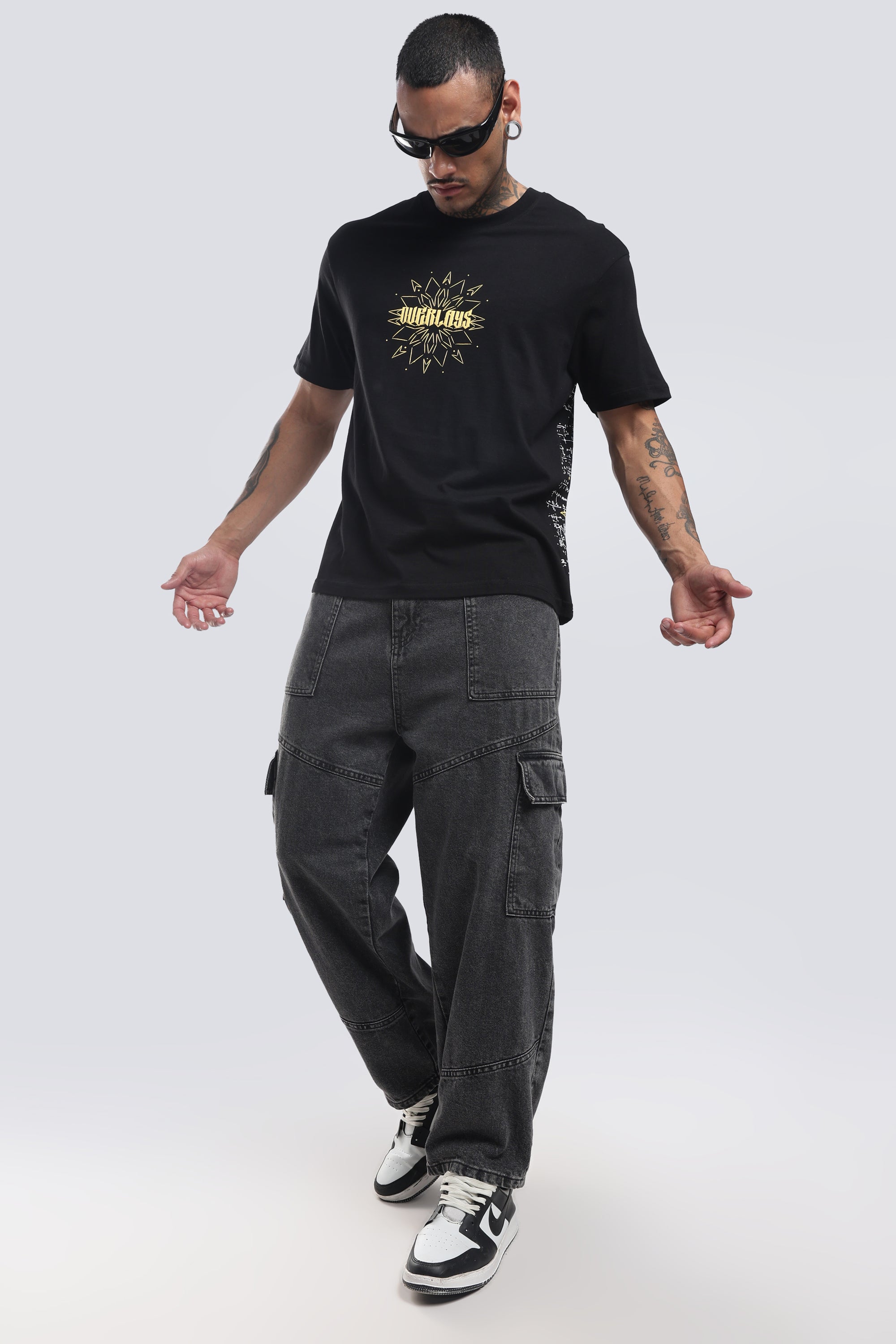 Space Explorer black relaxed fit tshirt