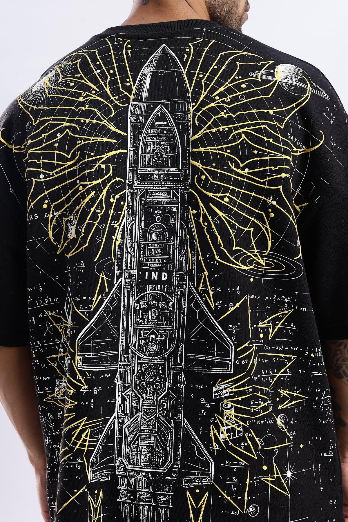 Space Explorer black relaxed fit tshirt