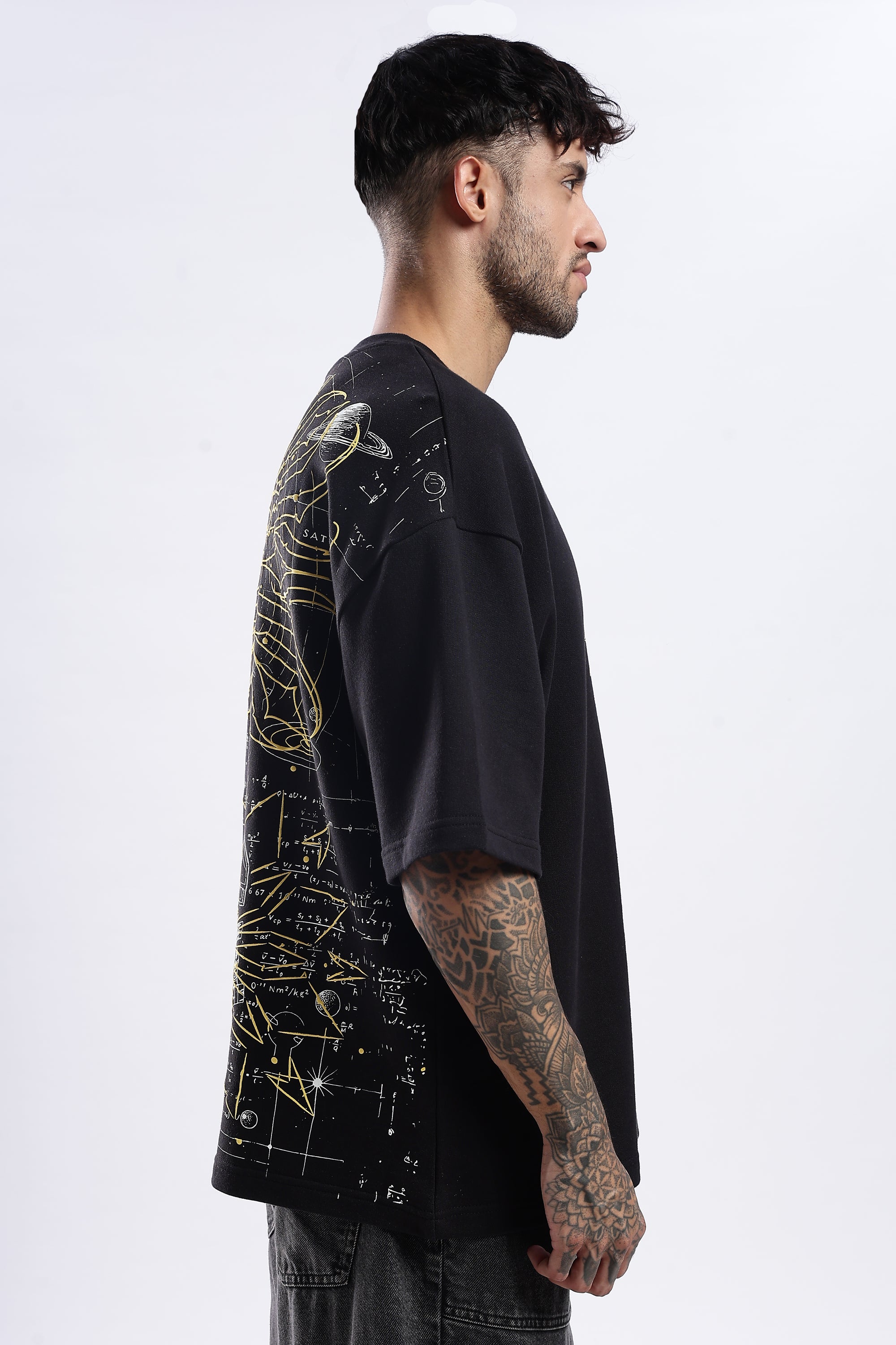 Space Explorer black relaxed fit tshirt