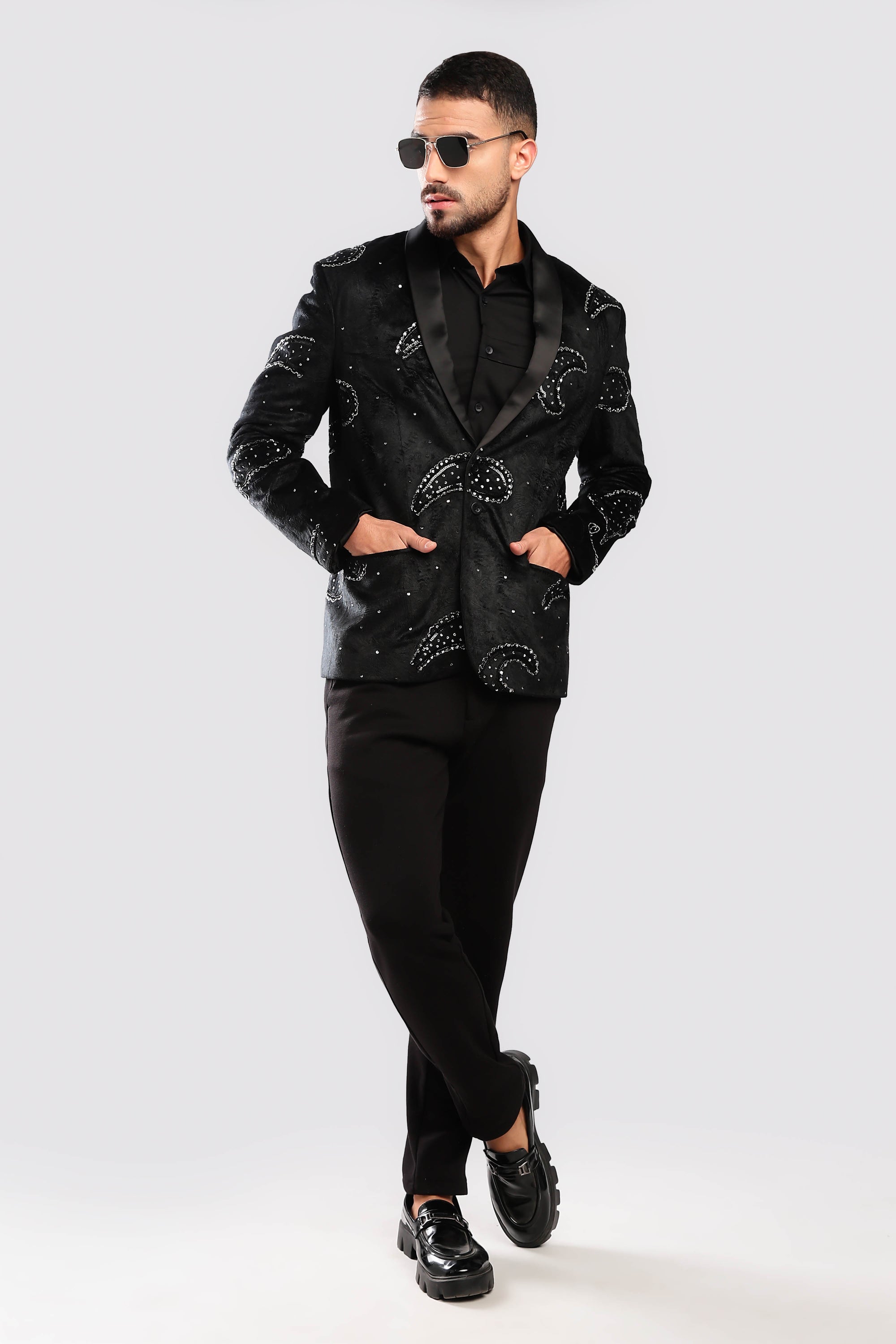 Stardust Sequenced Paisley Suit