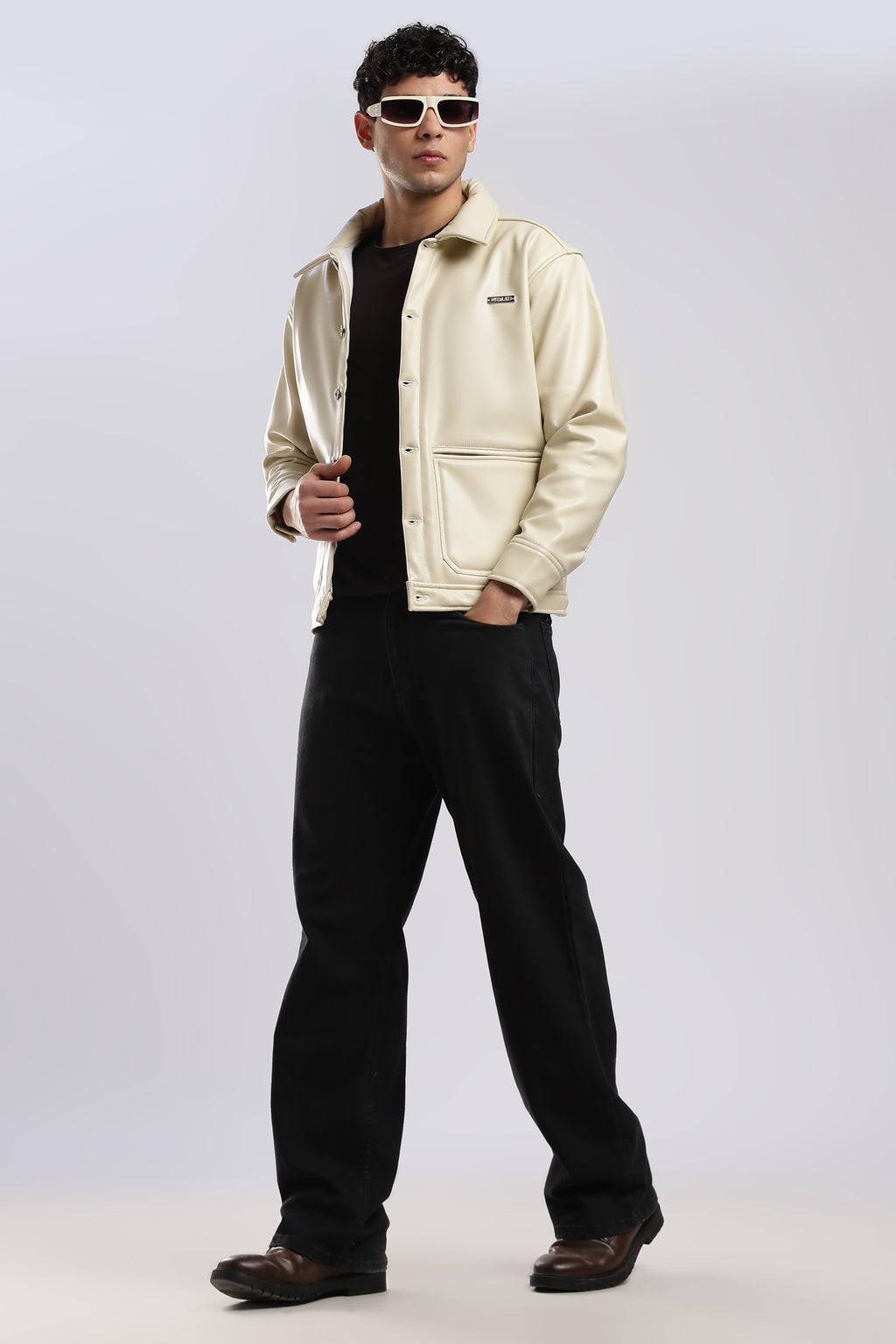 Fawn Drift Faux Leather Jacket