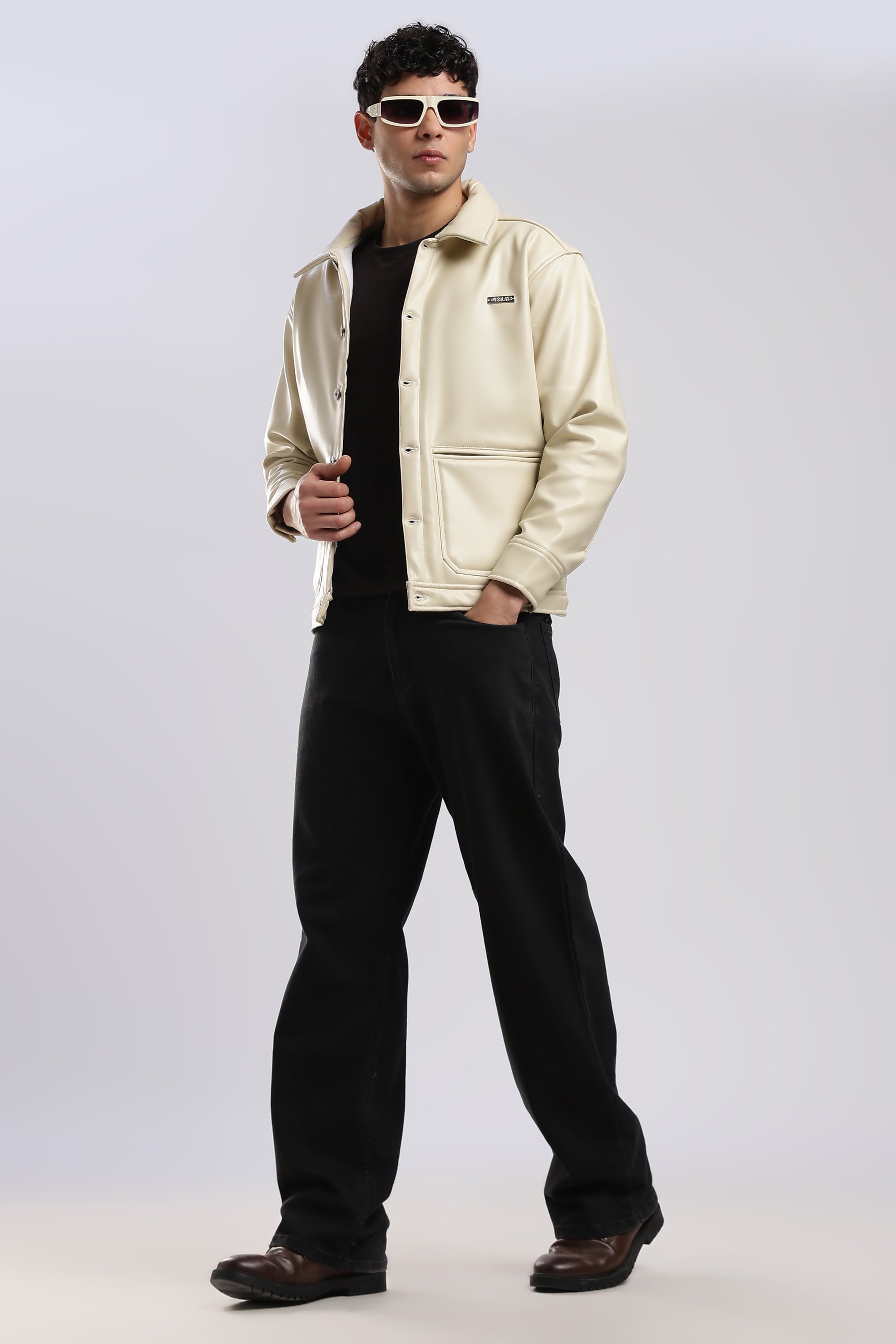 Fawn Drift Faux Leather Jacket