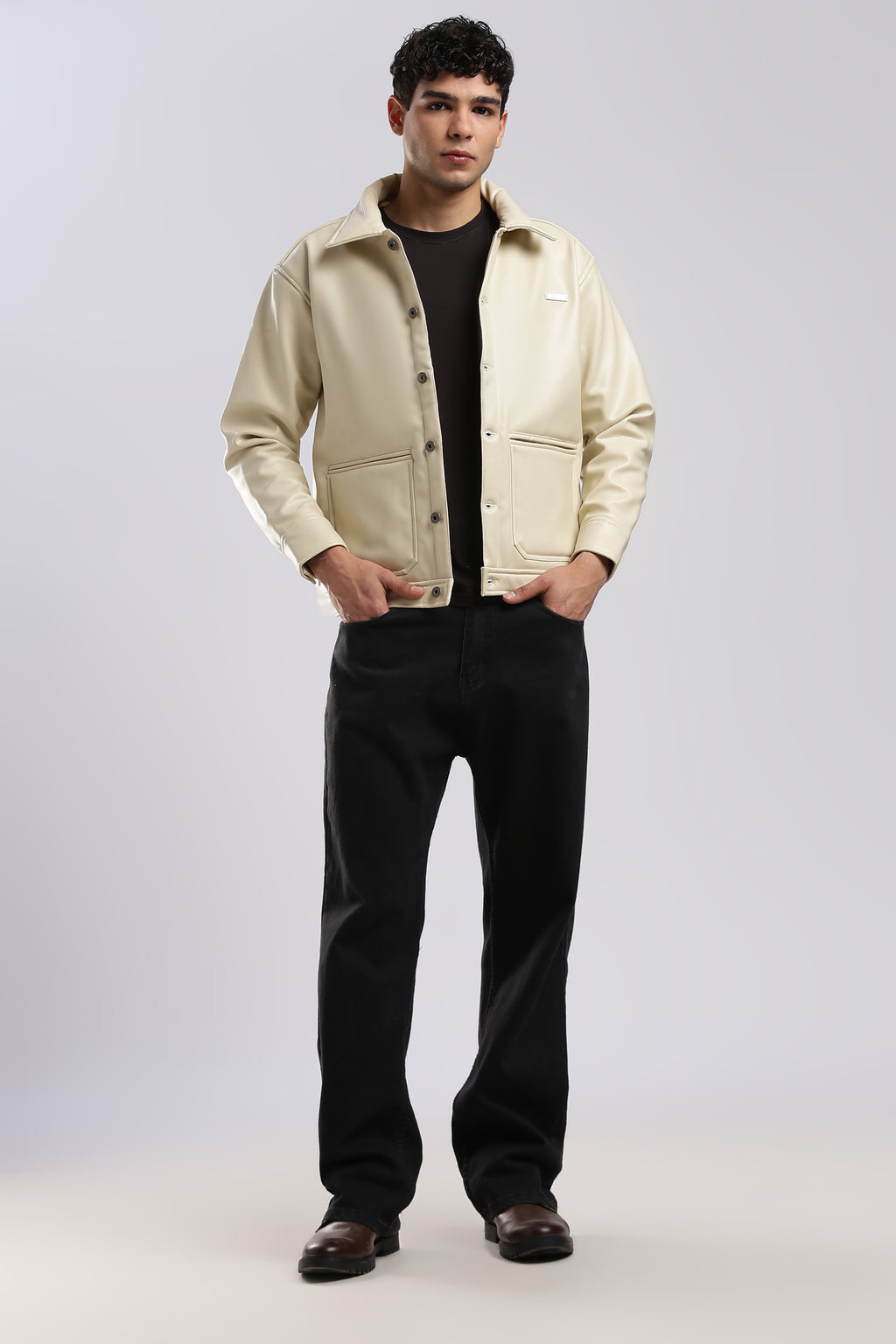 Fawn Drift Faux Leather Jacket