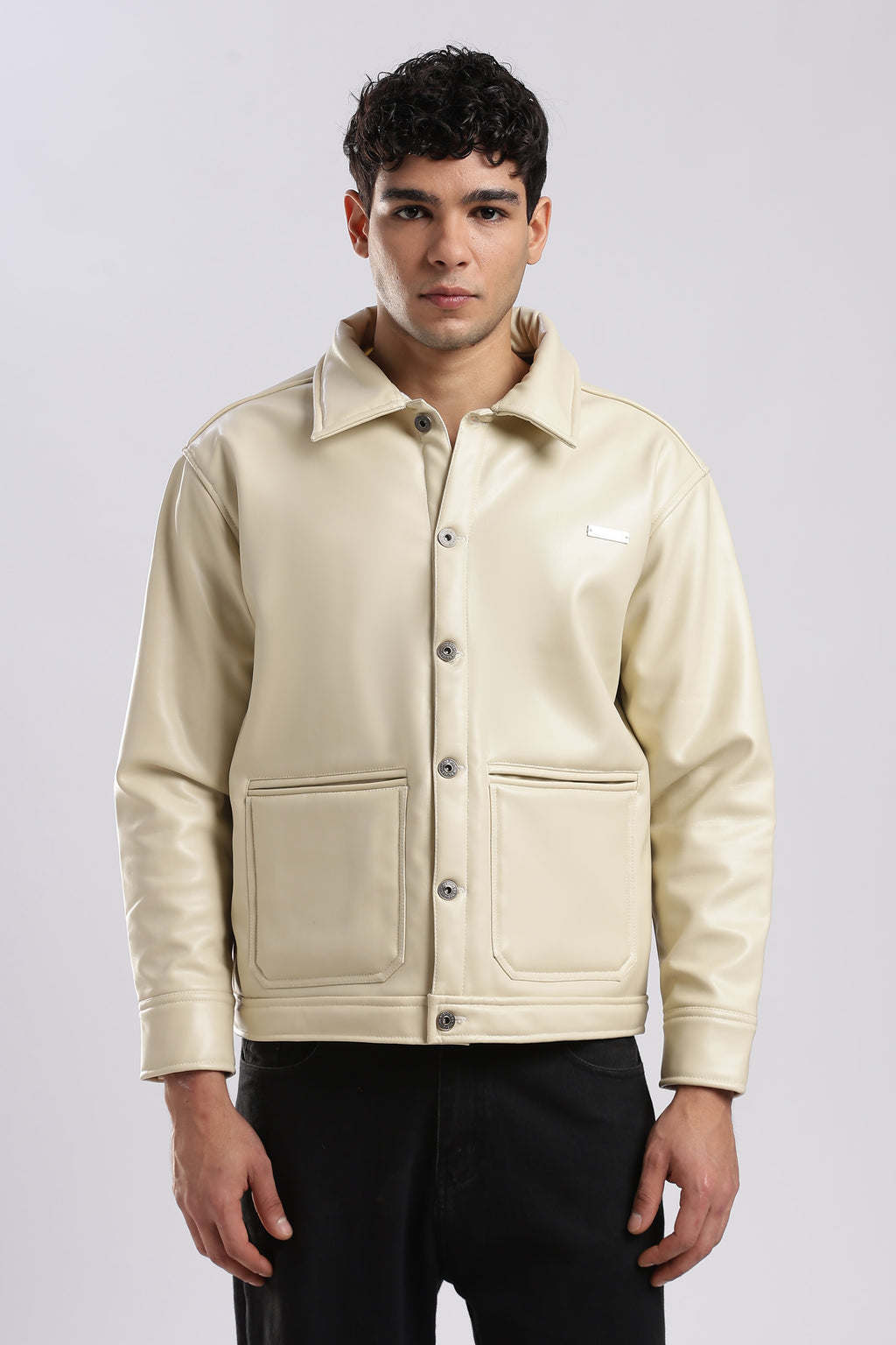 Fawn Drift Faux Leather Jacket