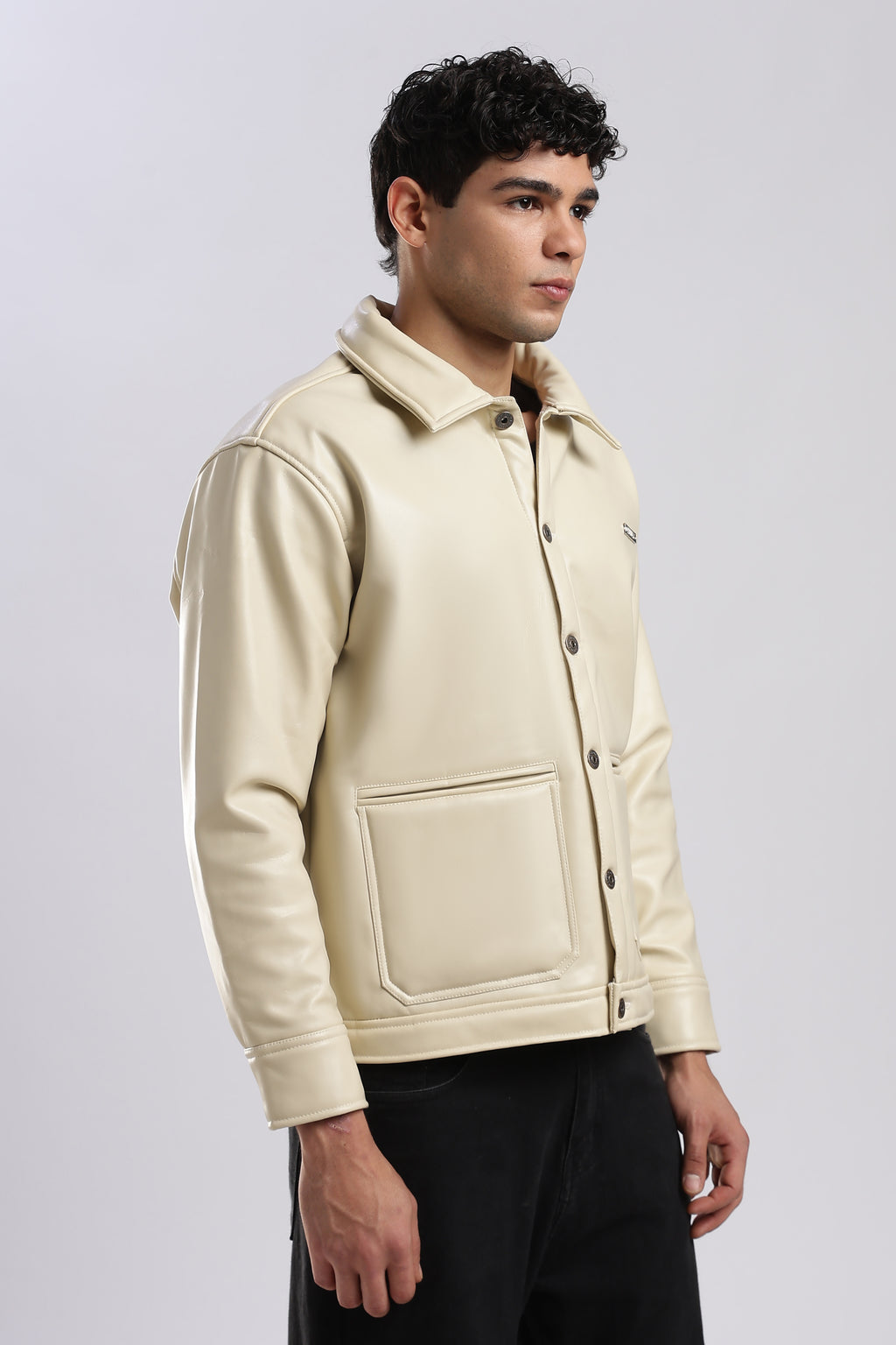 Fawn Drift Faux Leather Jacket