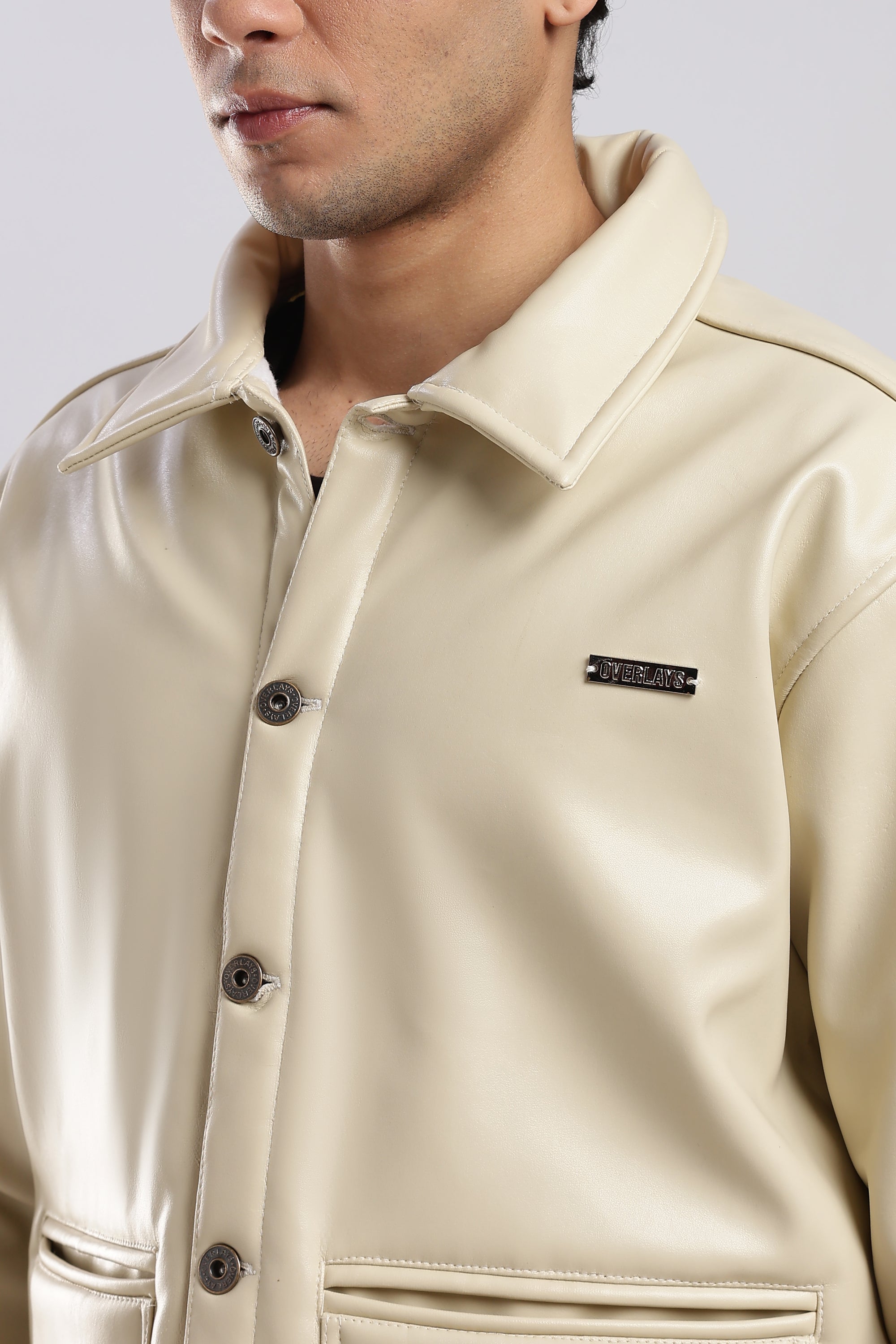 Fawn Drift Faux Leather Jacket