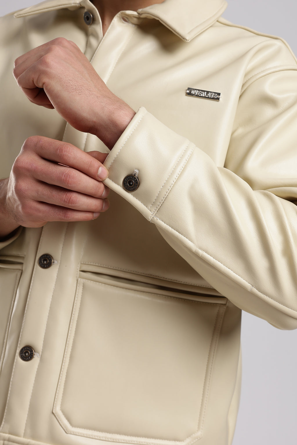 Fawn Drift Faux Leather Jacket