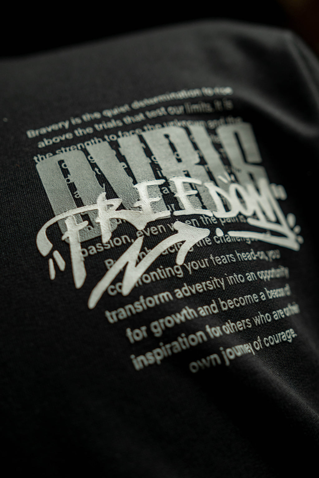 Freedom Graffiti Black Oversized Fit T-Shirt