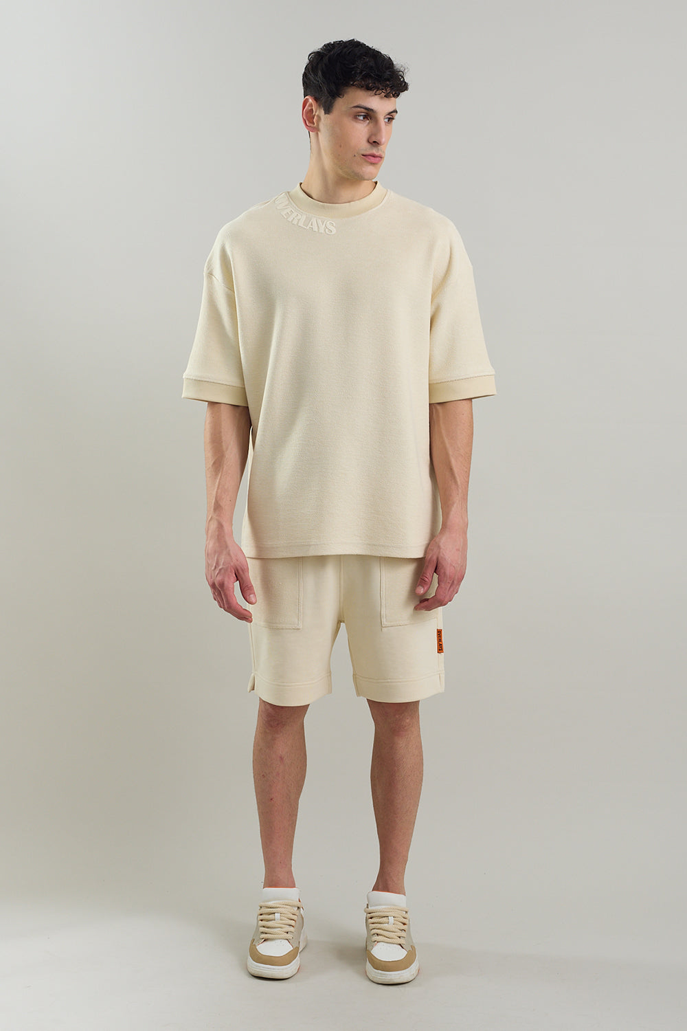 Textured Heavy Weight Arc Fawn Oversized Fit T-shirt