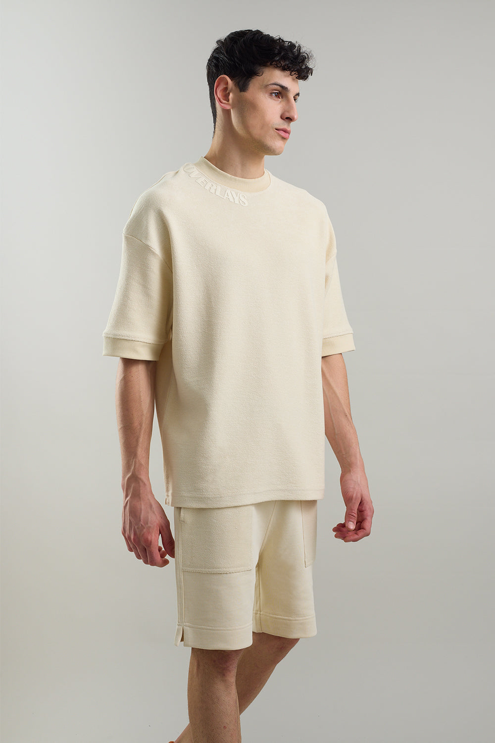 Textured Heavy Weight Arc Fawn Oversized Fit T-shirt