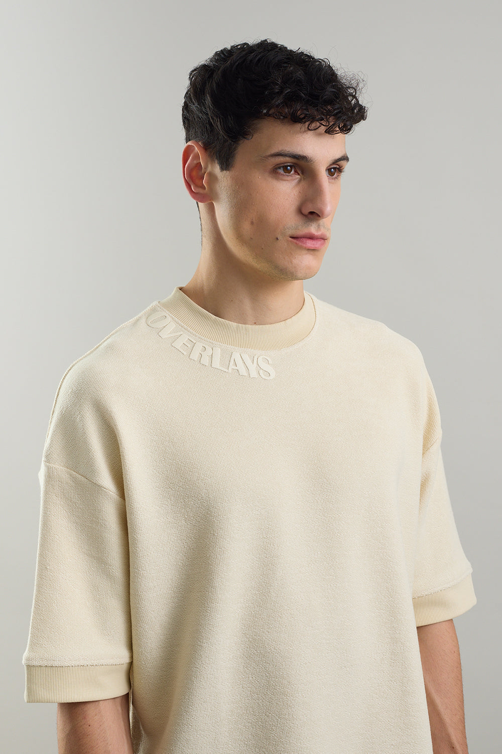 Textured Heavy Weight Arc Fawn Oversized Fit T-shirt