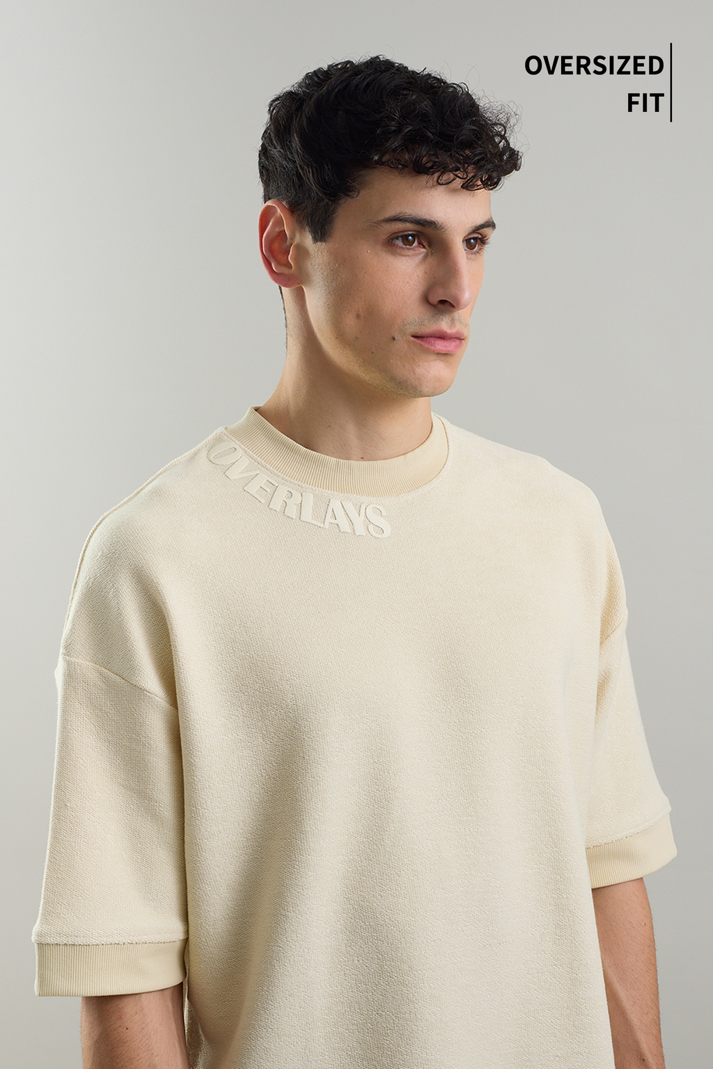 Textured Heavy Weight Arc Fawn Oversized Fit T-shirt