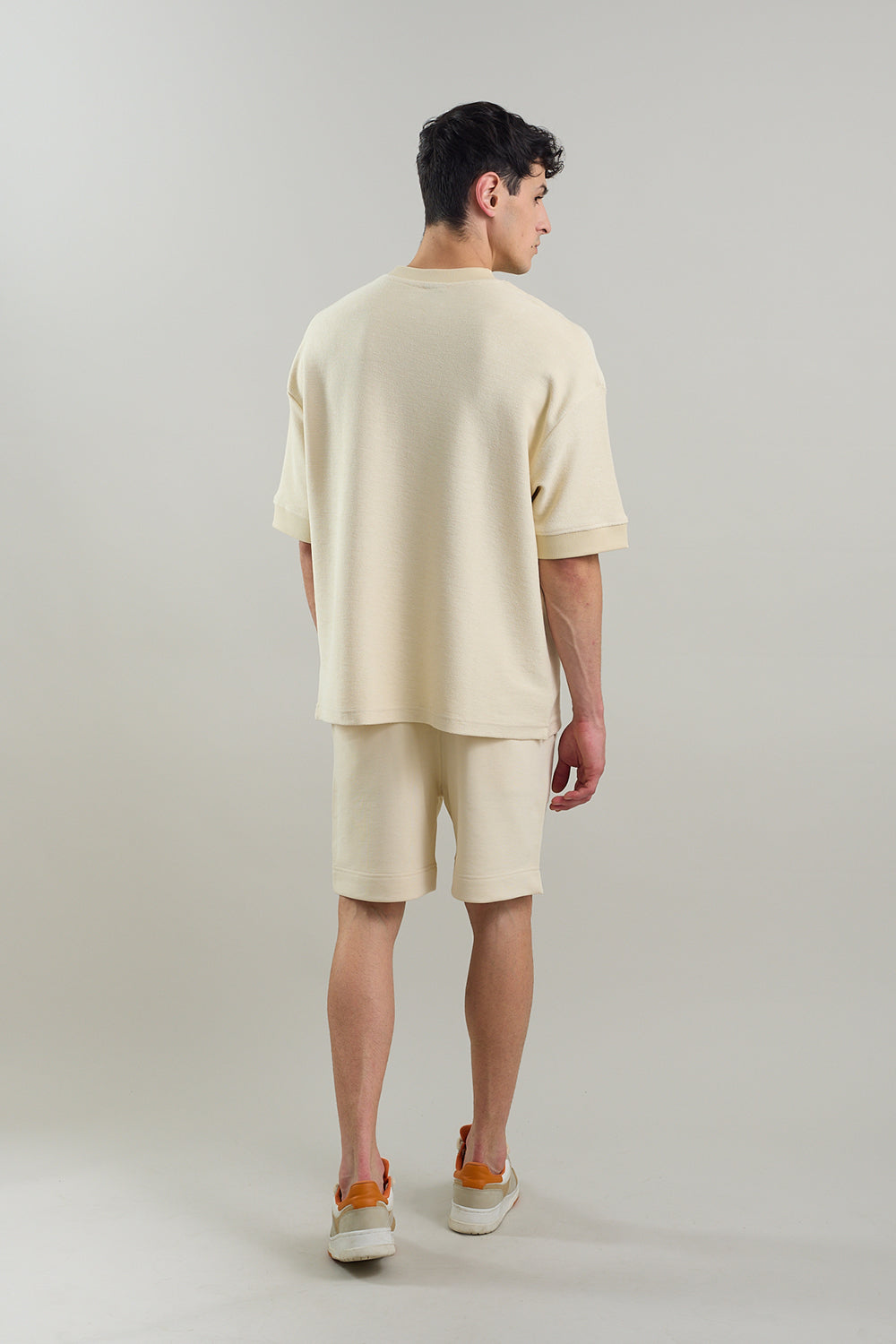 Textured Heavy Weight Arc Fawn Oversized Fit T-shirt