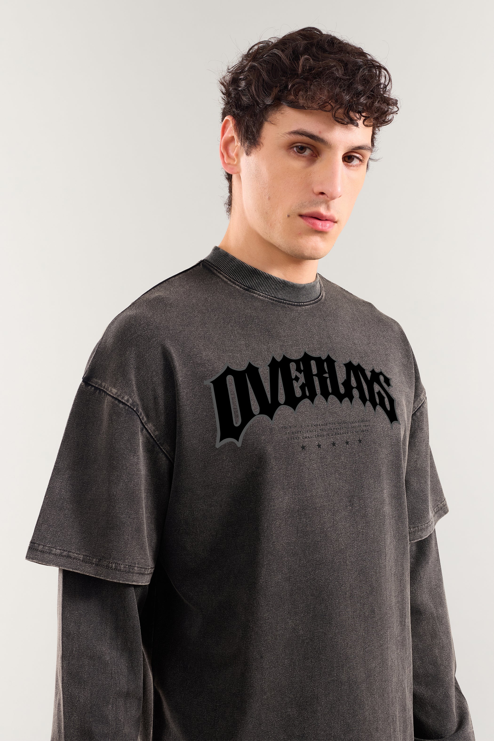 Grunge Full Sleeve Acid Washed Oversized Ultra Soft T-shirt