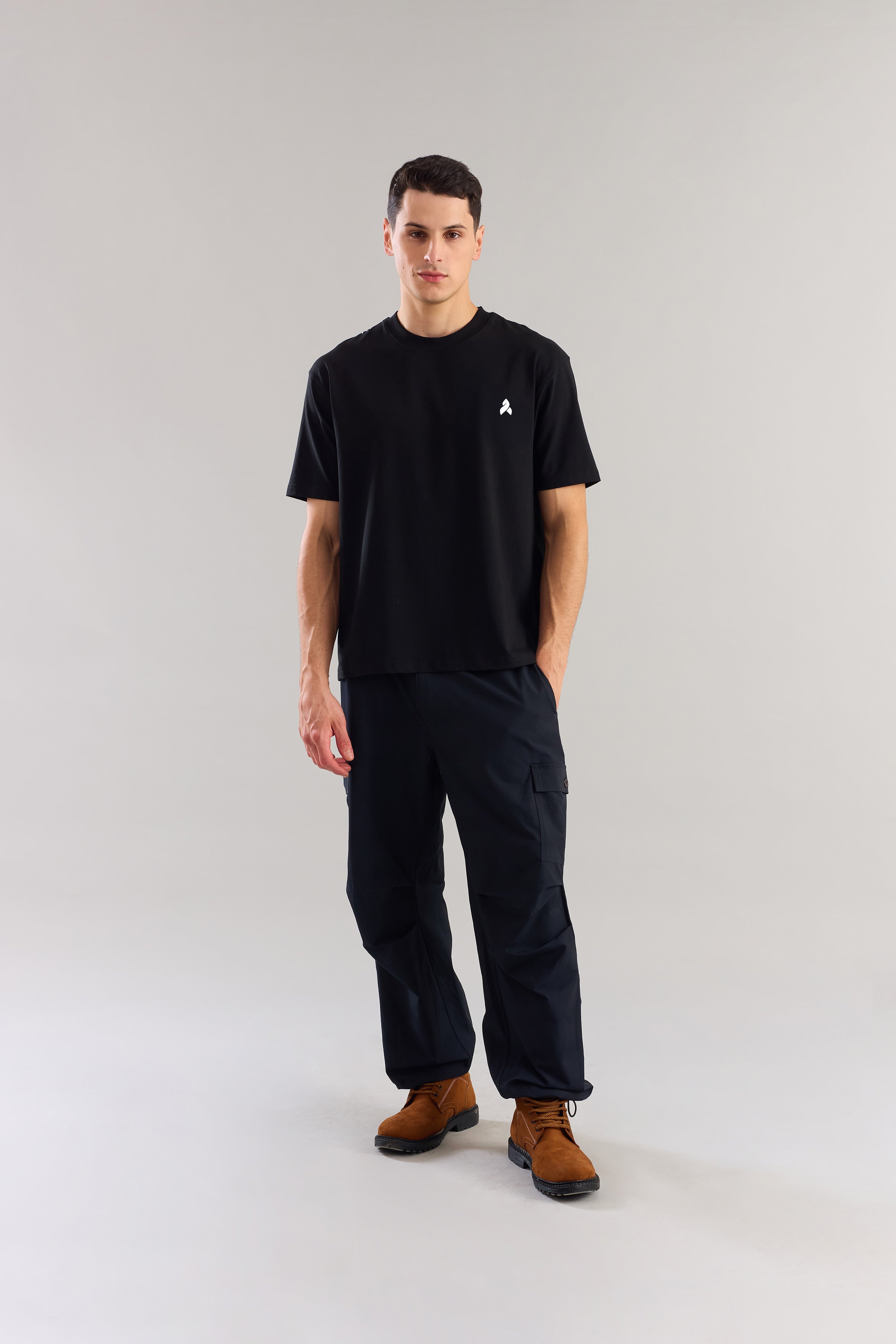 Black Plain Relaxed Fit T-Shirt