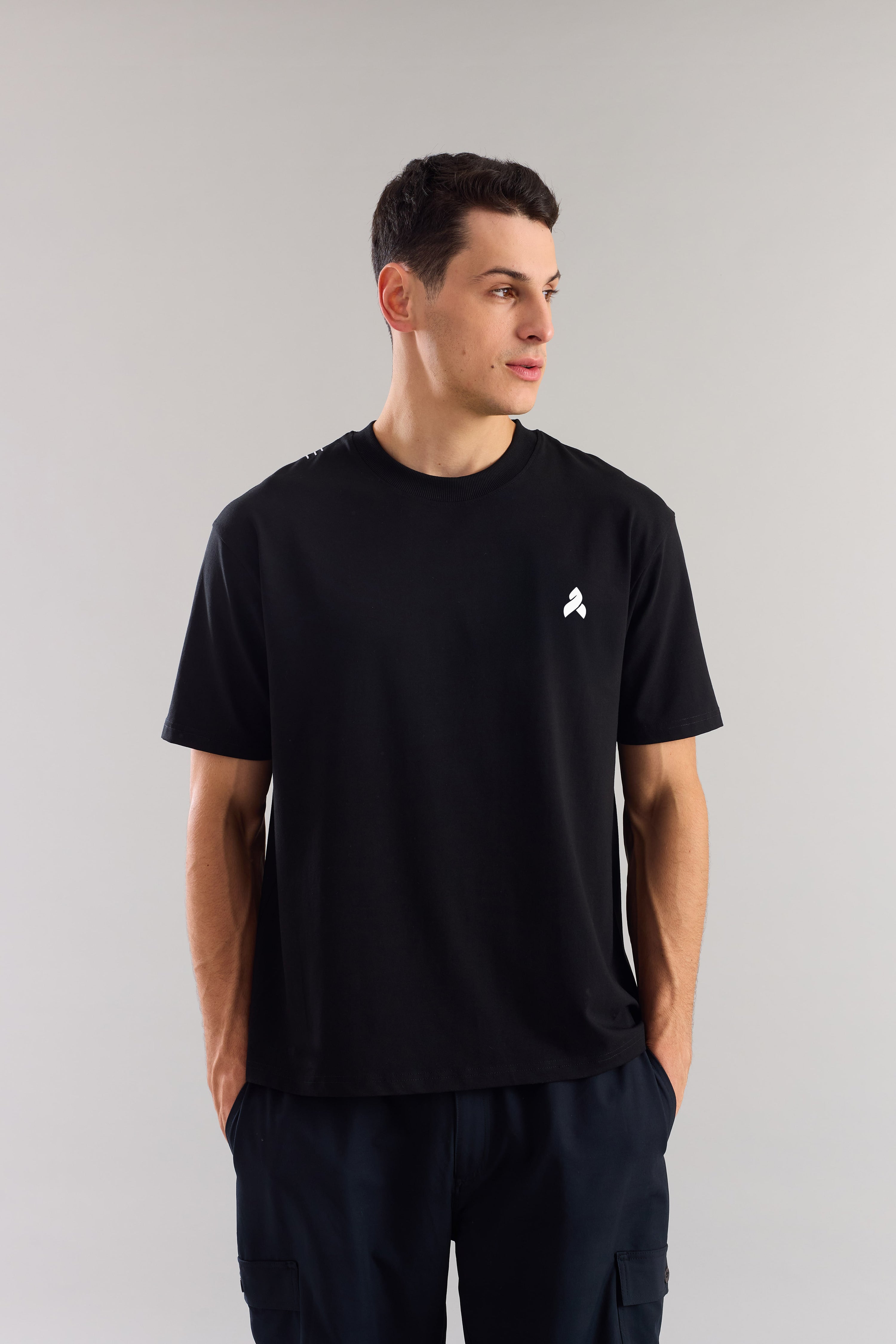 Black Plain Relaxed Fit T-Shirt