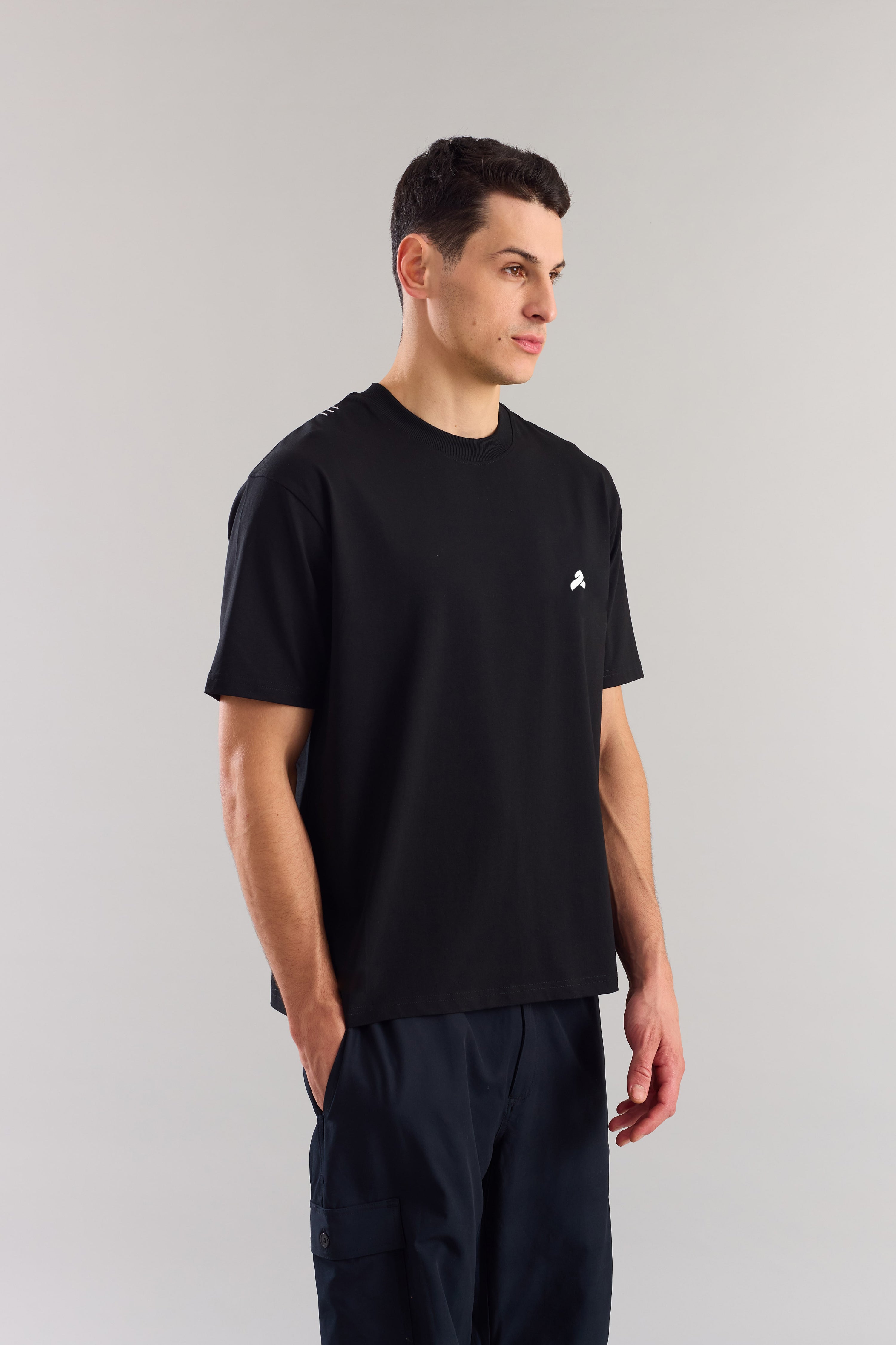 Black Plain Relaxed Fit T-Shirt