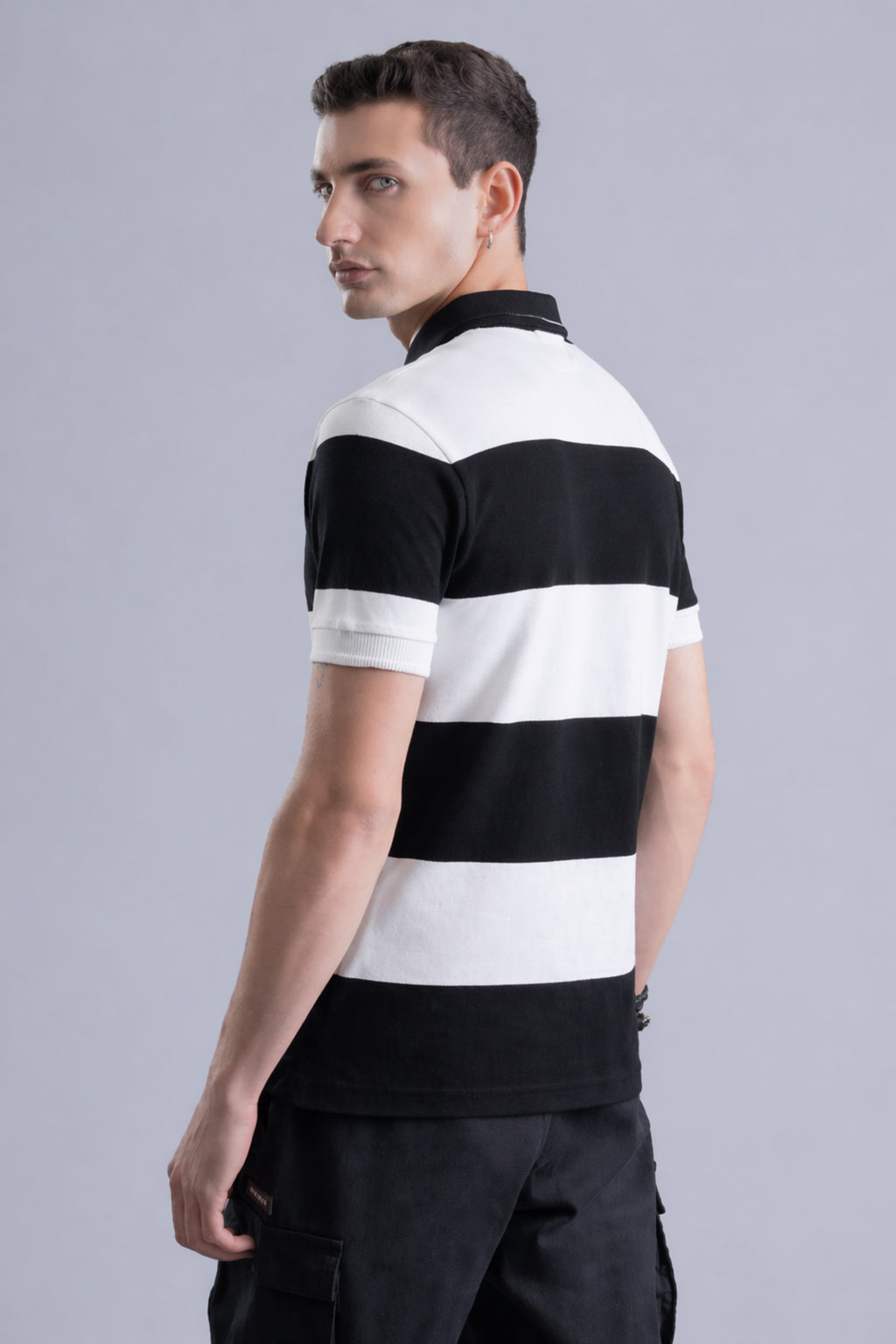 Monochrome Stripe Regular Fit Polo