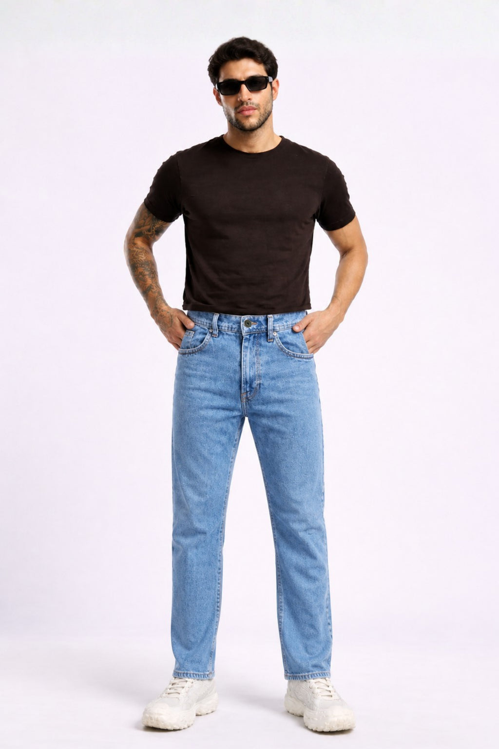 Blue Drift Washed Straight Fit Cargo