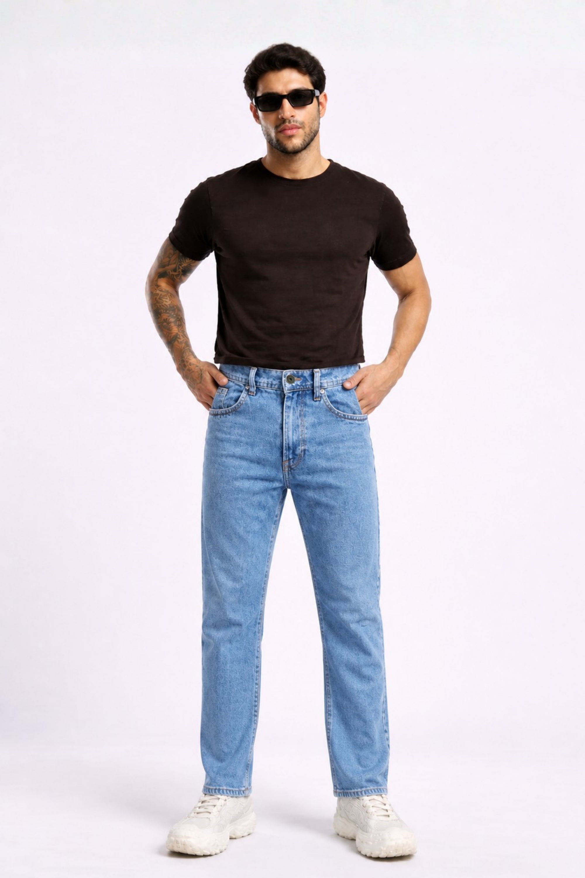 Blue Drift Washed Straight Fit Cargo