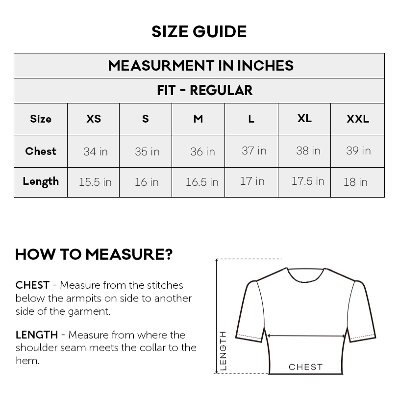 Size Chart Inches