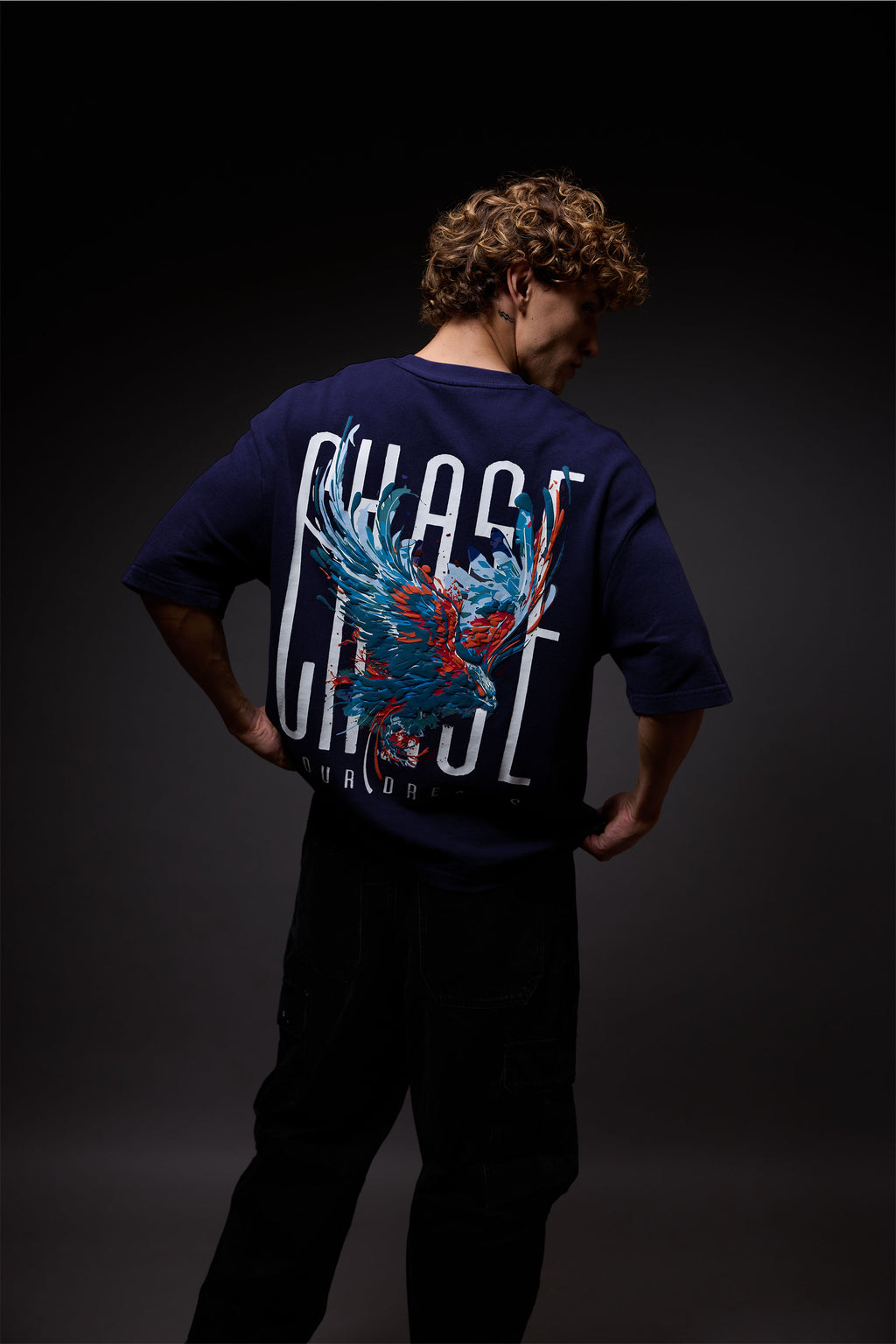 Chase Navy Heavy Weight Oversized Fit T-Shirt