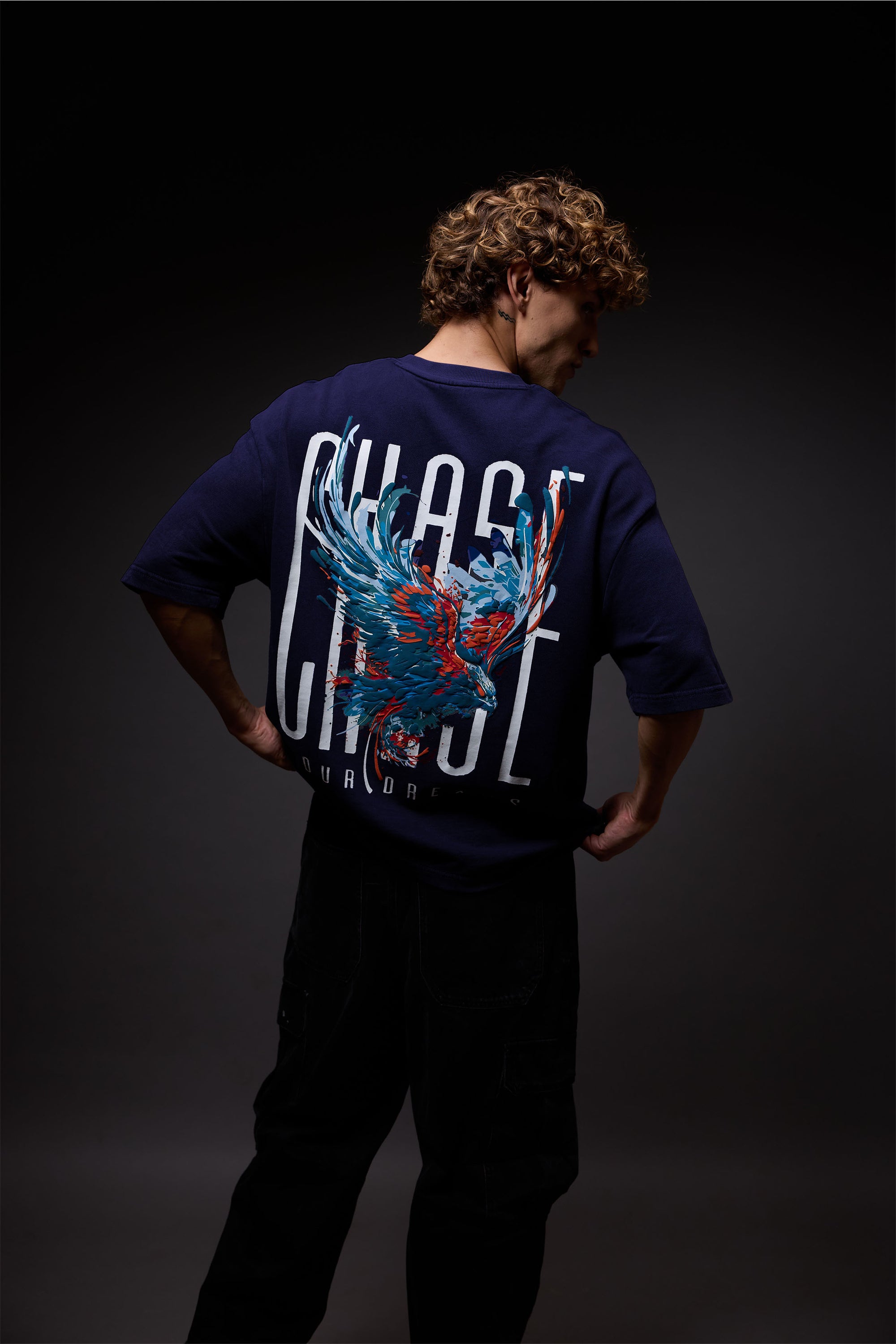 Chase Navy Heavy Weight Oversized Fit T-Shirt