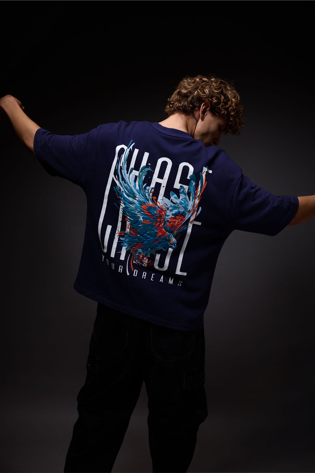 Chase Navy Heavy Weight Oversized Fit T-Shirt