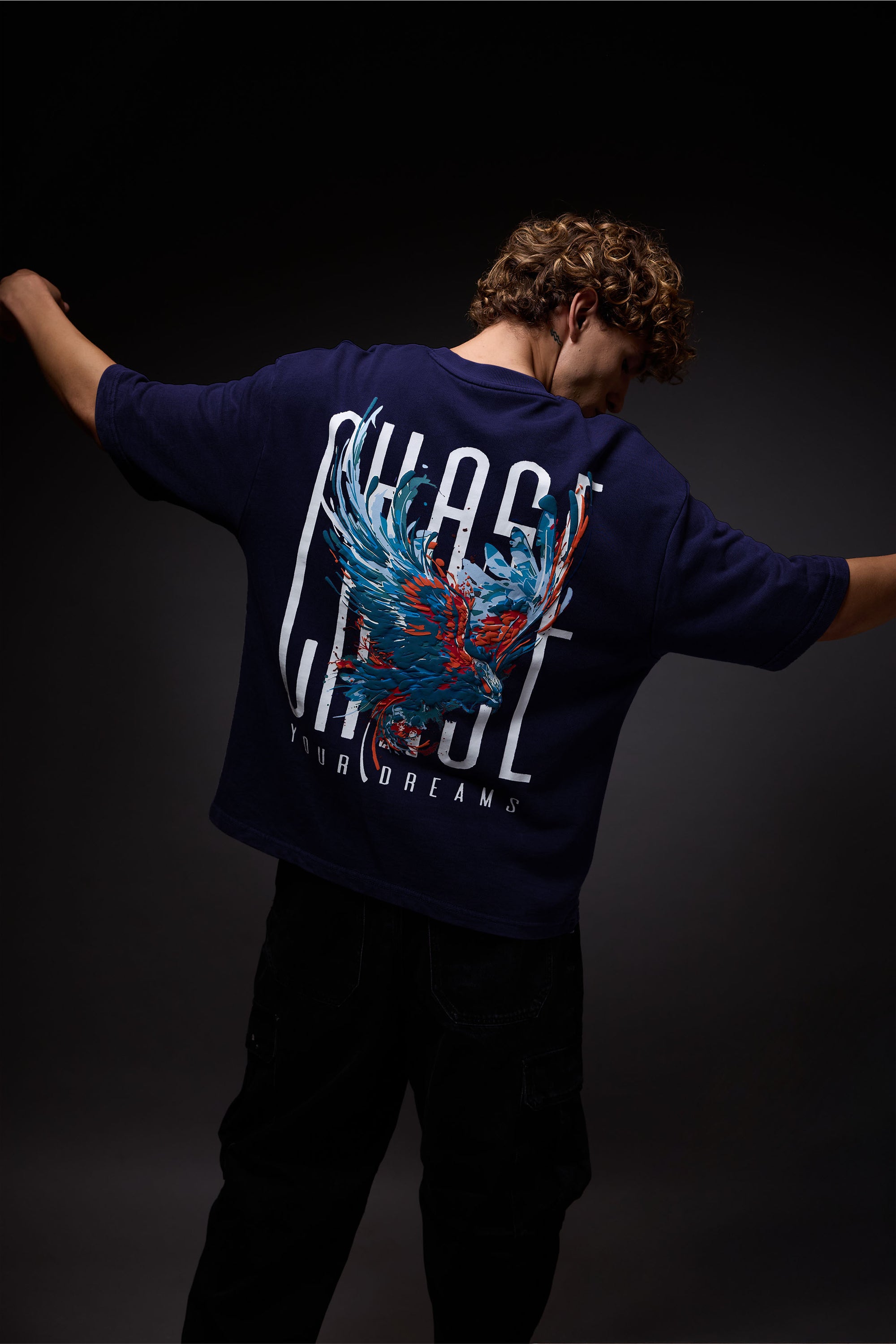 Chase Navy Heavy Weight Oversized Fit T-Shirt