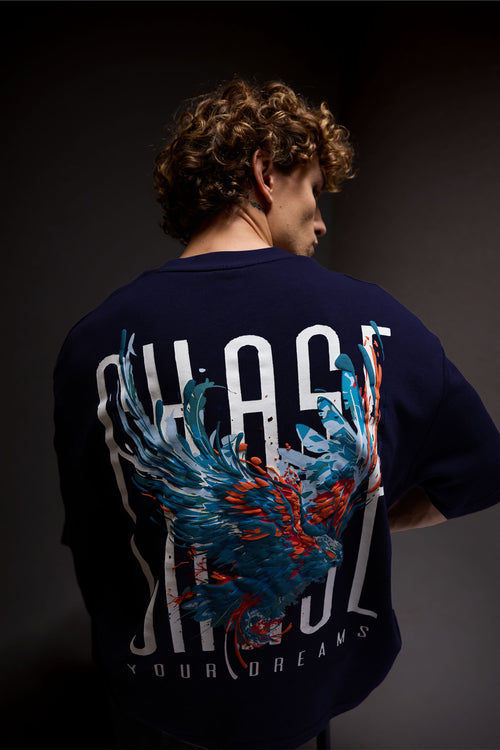 Chase Navy Heavy Weight Oversized Fit T-Shirt