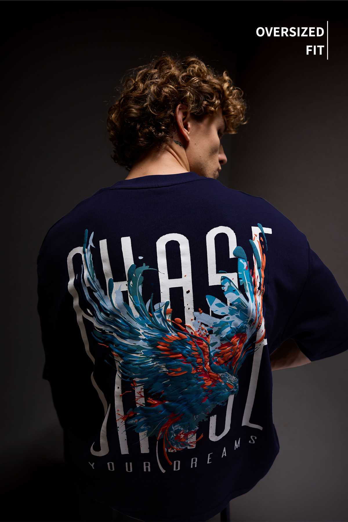 Chase Navy Heavy Weight Oversized Fit T-Shirt