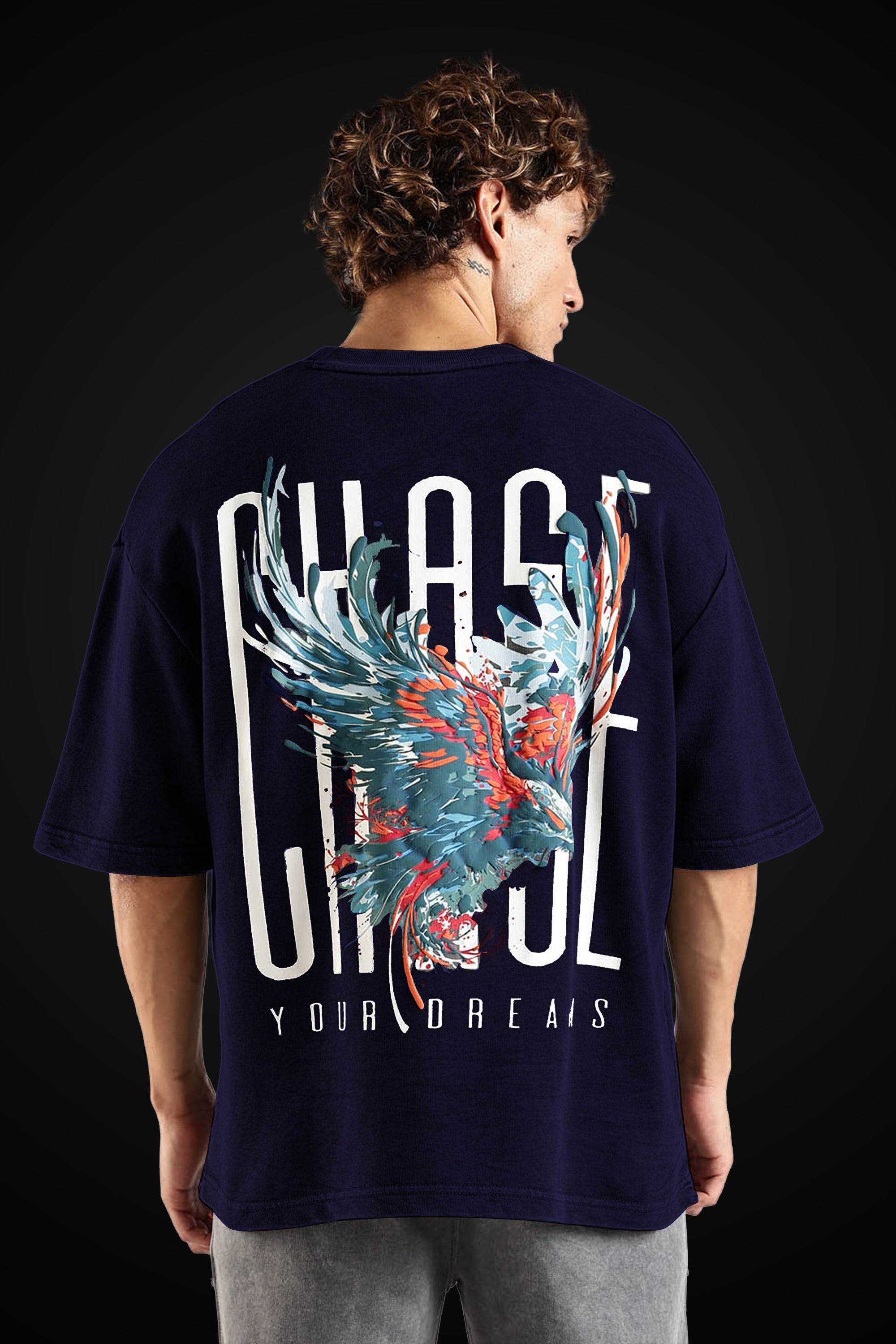 Chase Navy Heavy Weight Oversized Fit T-Shirt