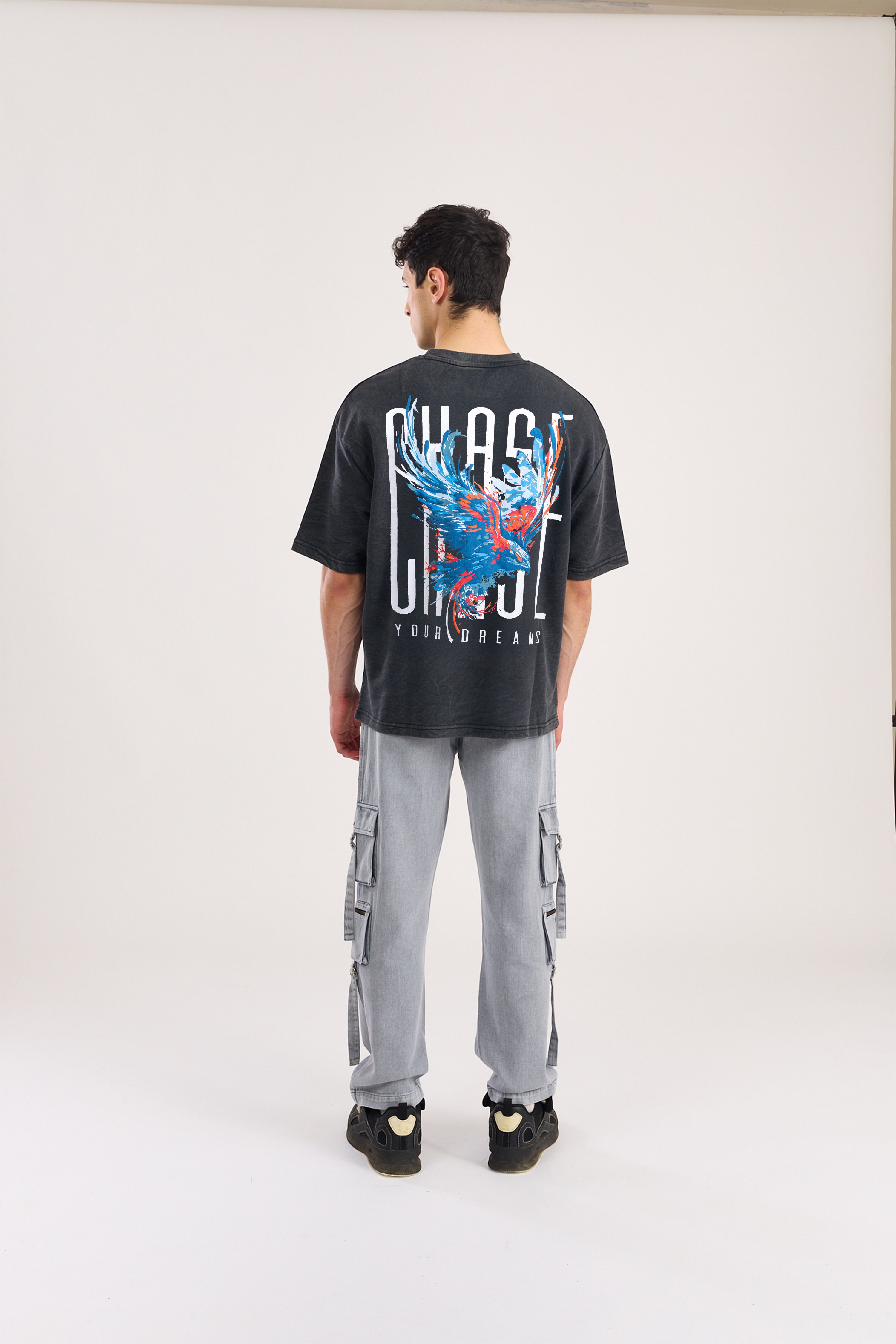 Chase Black Heavy Weight Oversized Fit T-Shirt