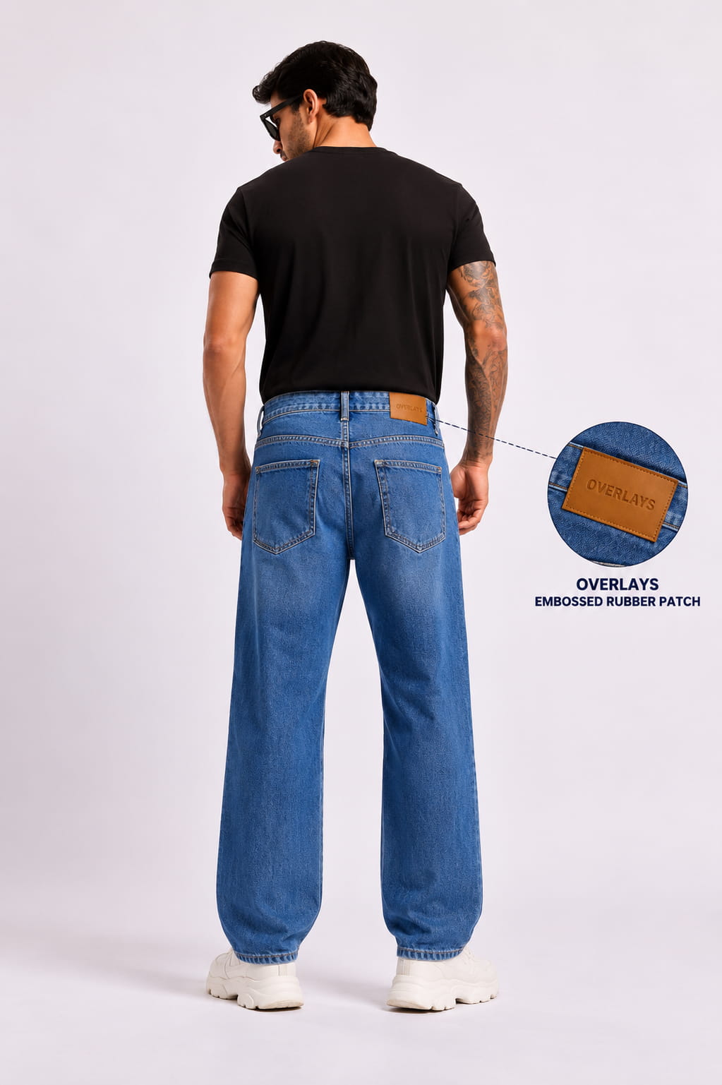 Navy Ridged Washed Denim