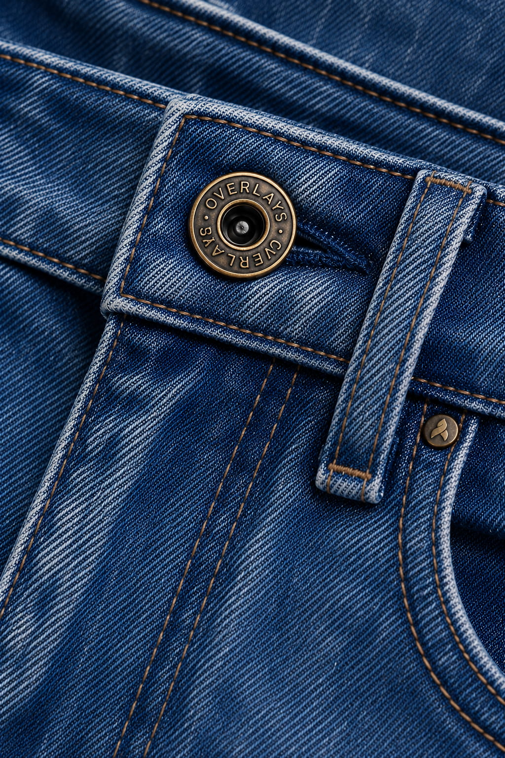 Navy Ridged Washed Denim