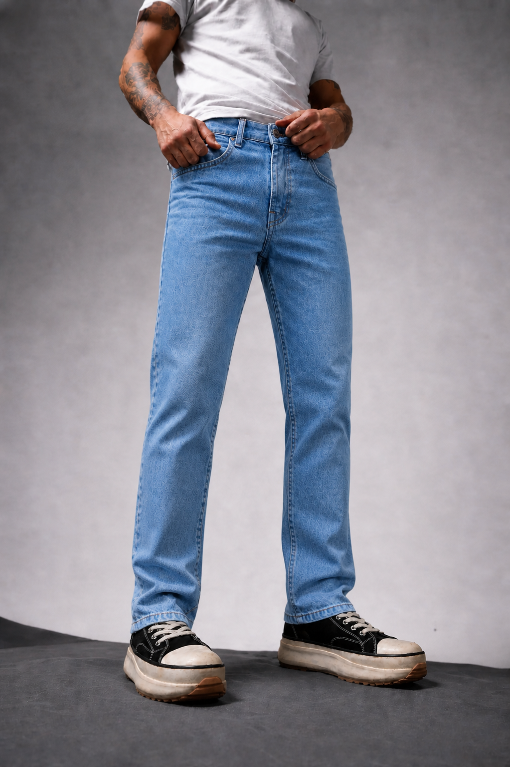 Blue Drift Washed Straight Fit Cargo
