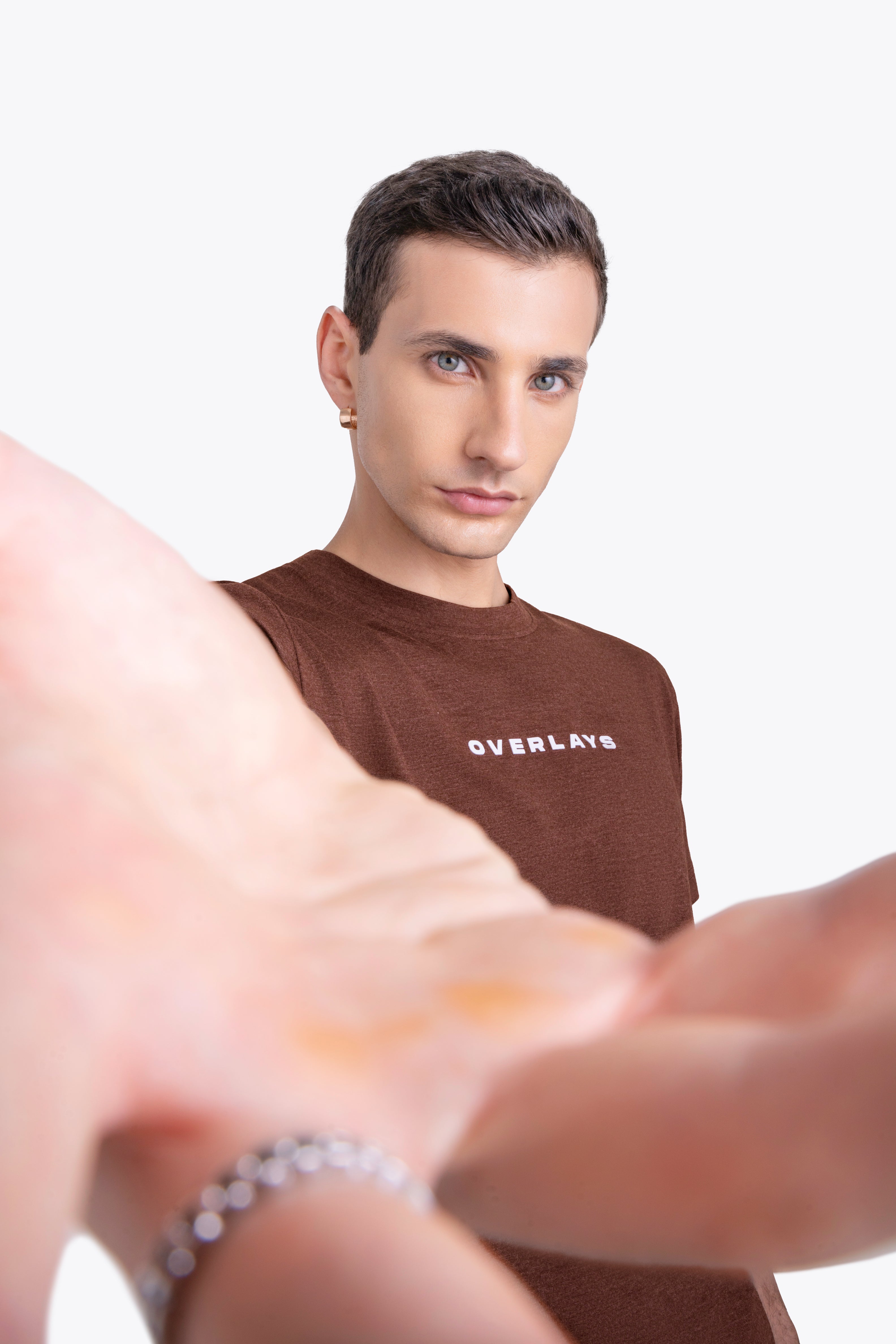 Brown Melange Regular Fit Tshirt