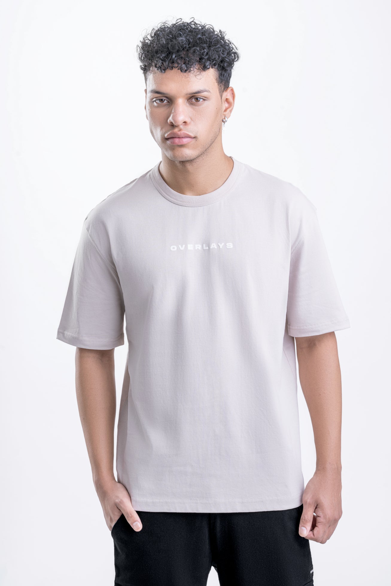 Relaxed Fit Men's Bloom Tshirt - Beige