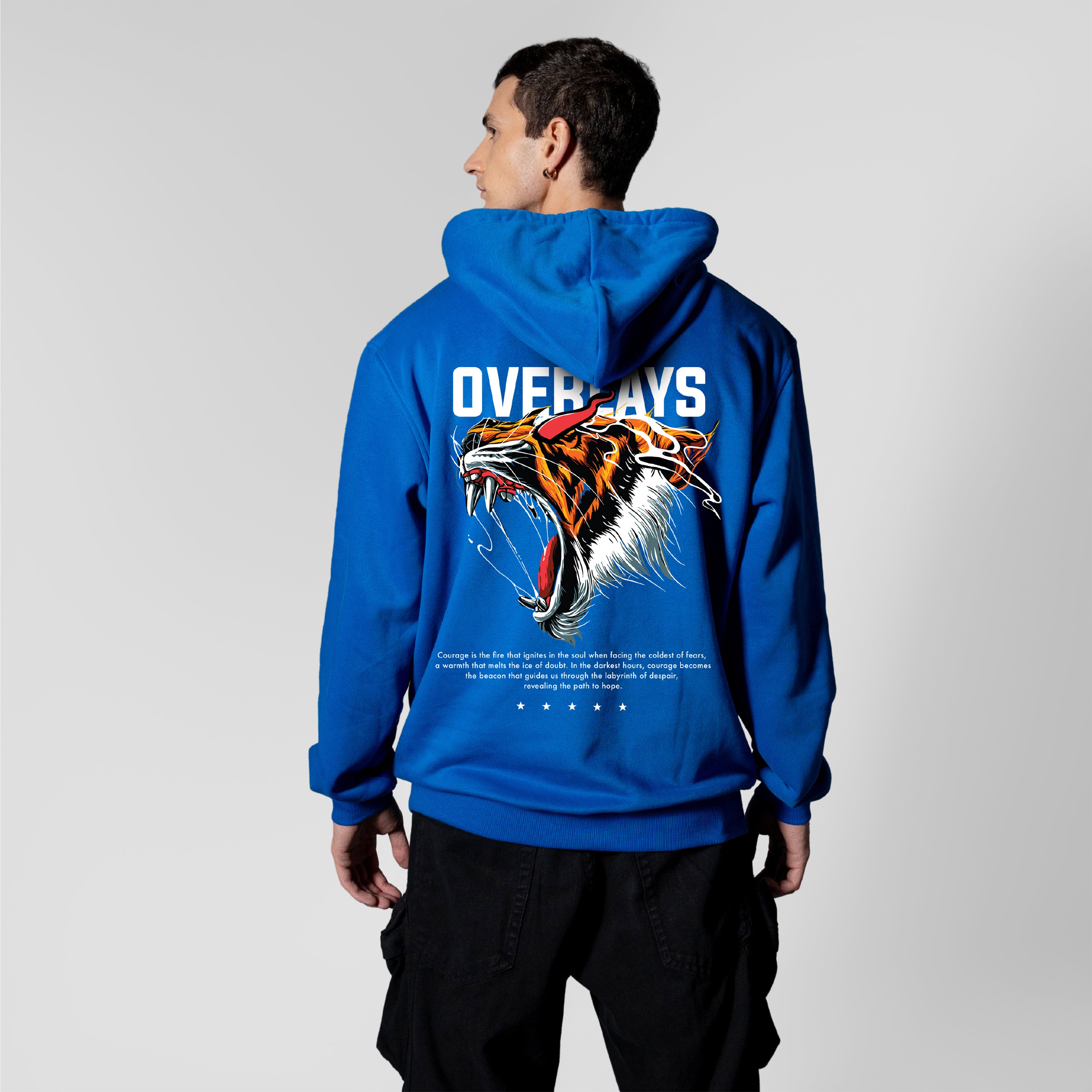 Diode Blue Fearless Oversized Hoodies