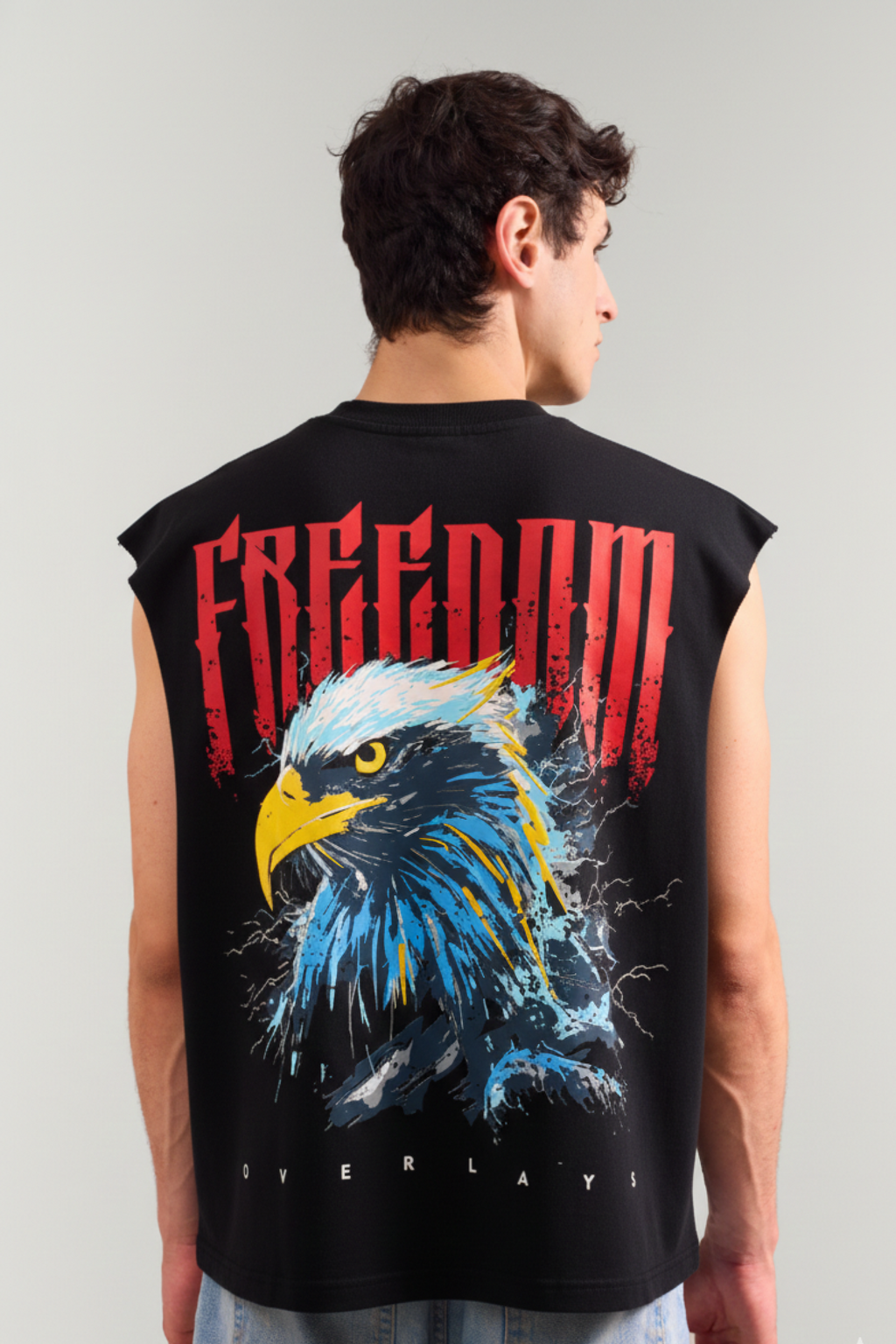 Hawk Eye Sleeveless Black Tank Top