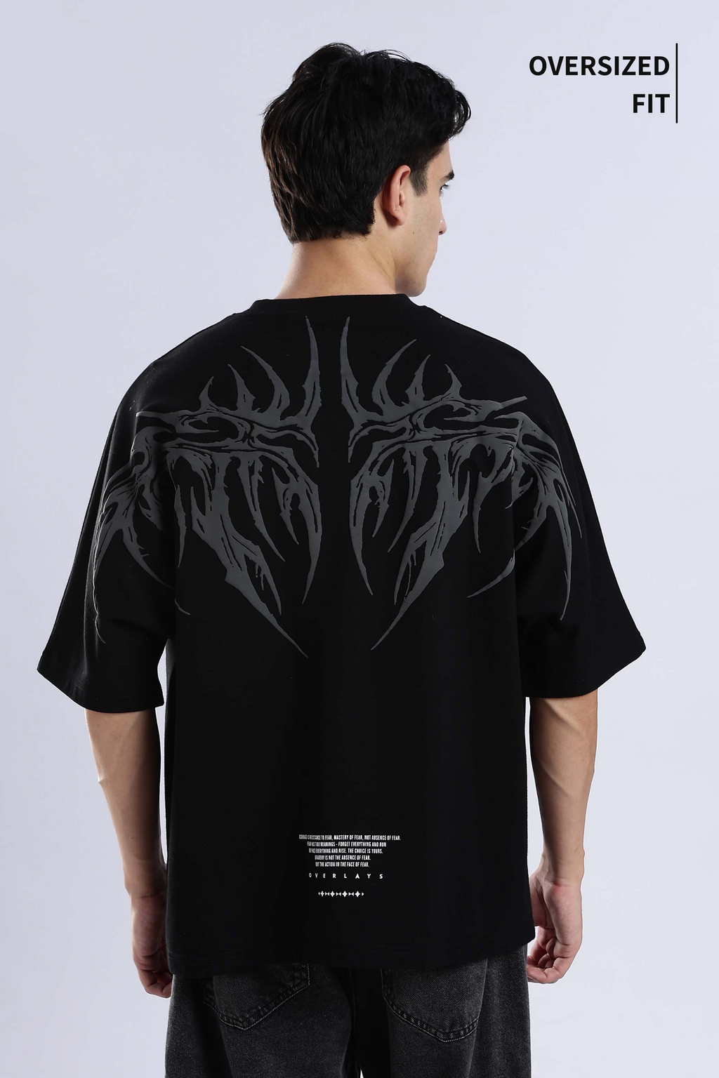 Shadow Wings Black Oversized T-Shirt