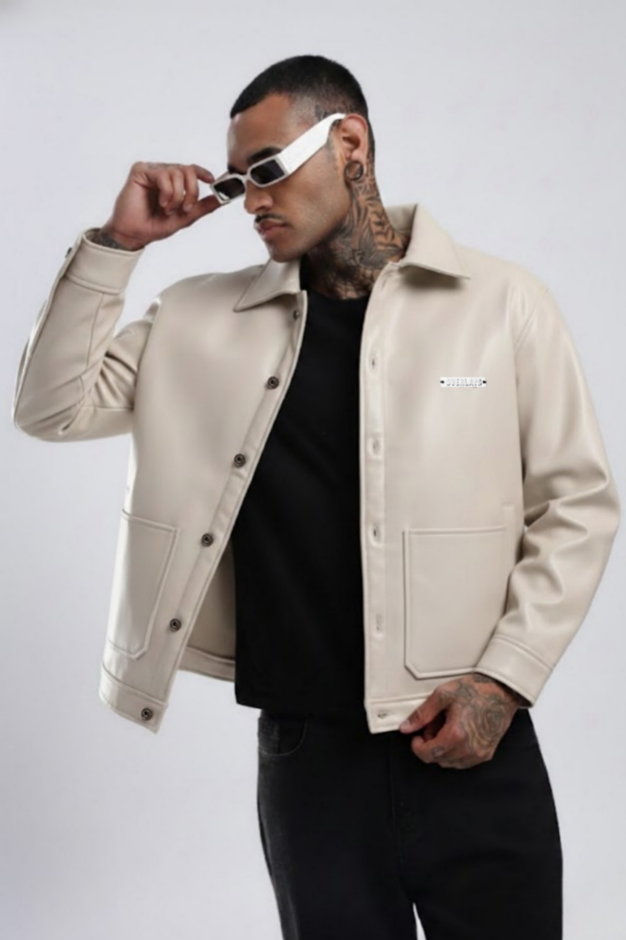 Fawn Drift Faux Leather Jacket