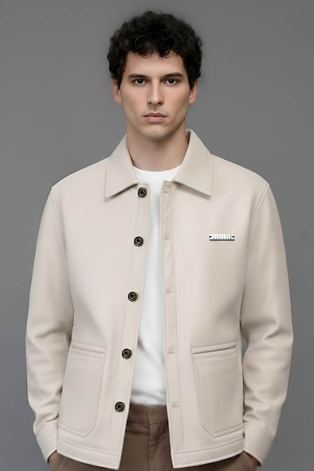 Fawn Drift Faux Leather Jacket