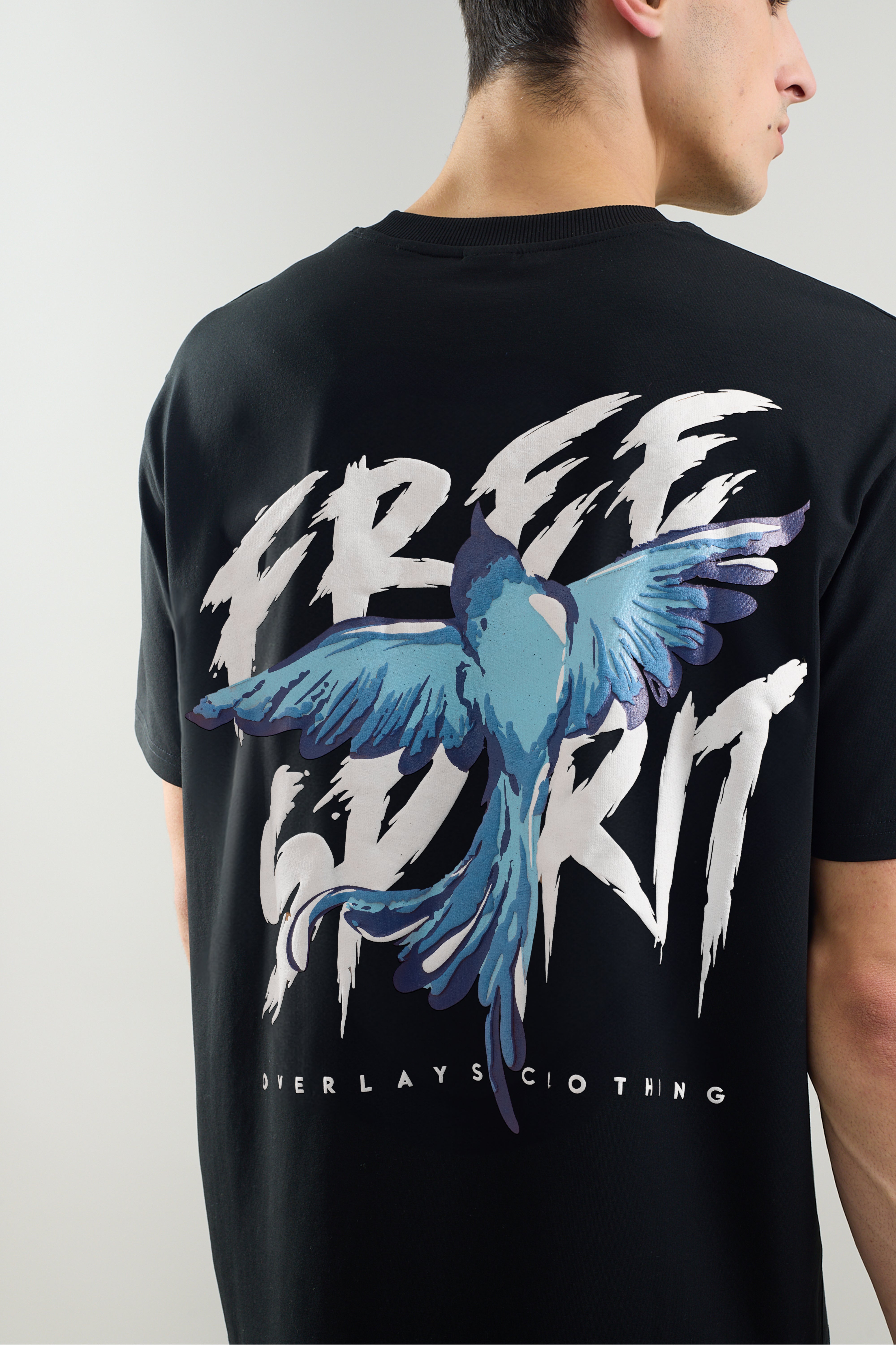 Free Spirit Black Arc Relaxed Fit T-shirt-Ultra Soft