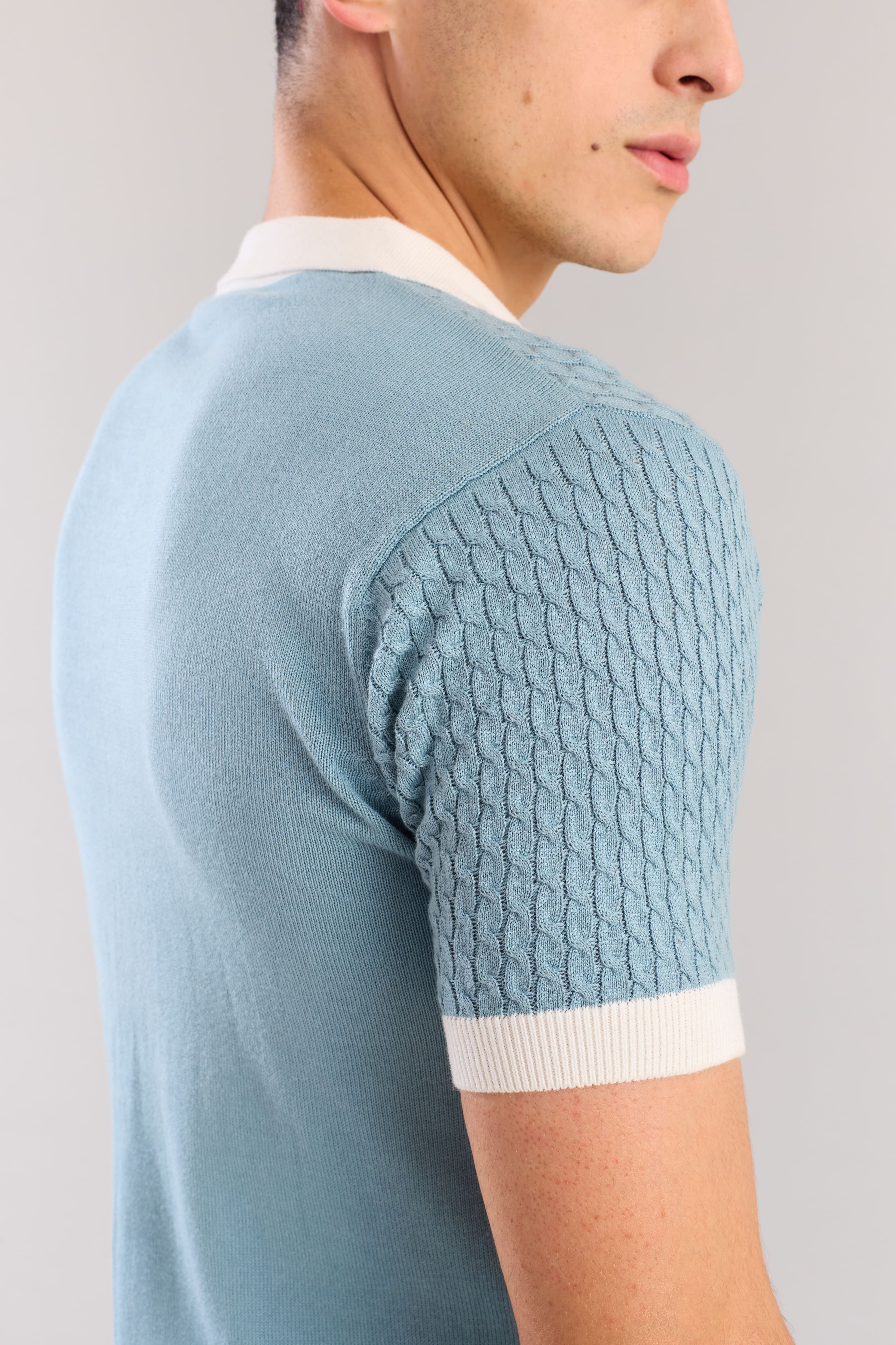 Artic Cable Knit Textured polo