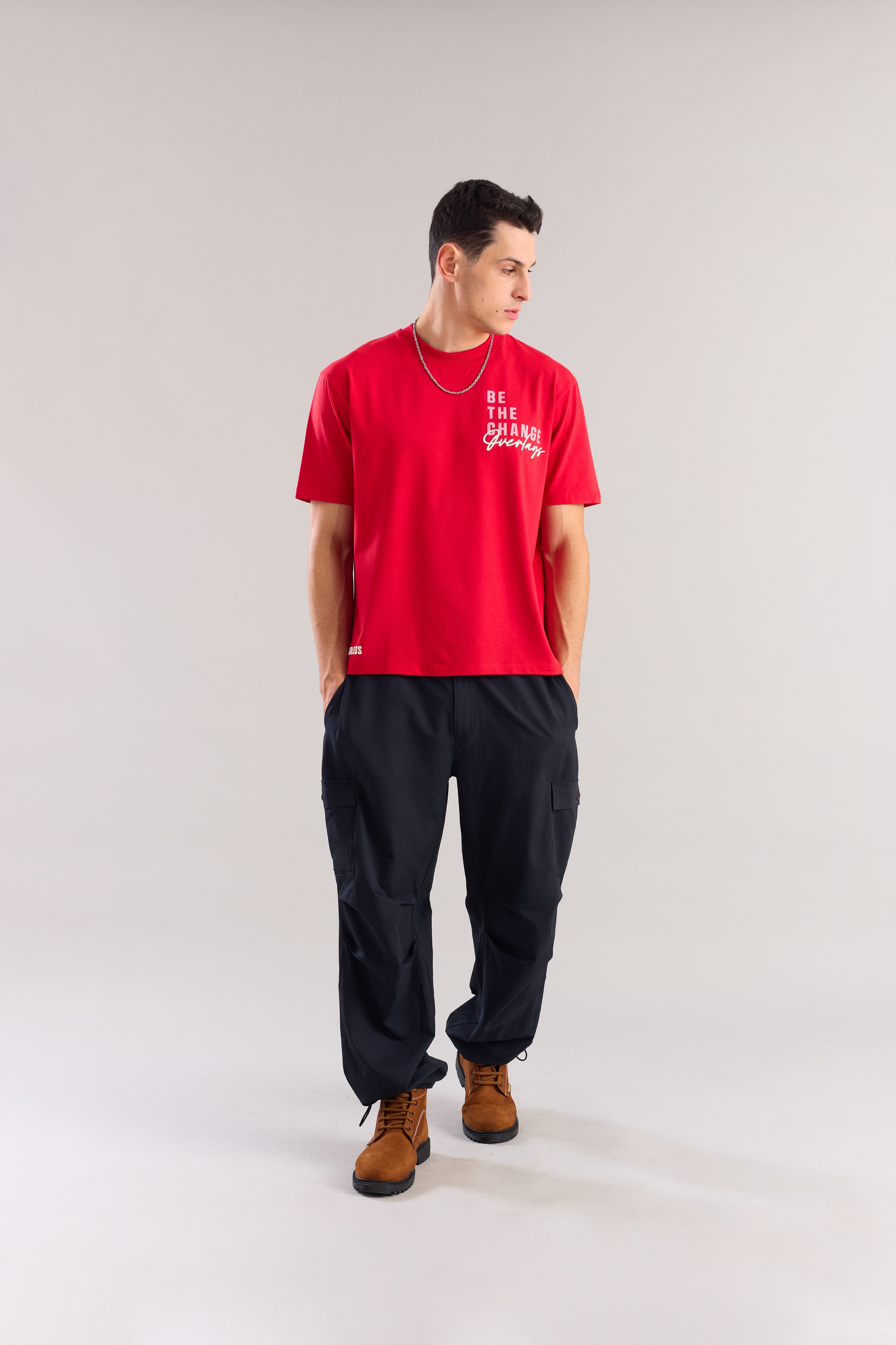 Be The Change Red  Relaxed Fit T-shirt - Ultra Soft