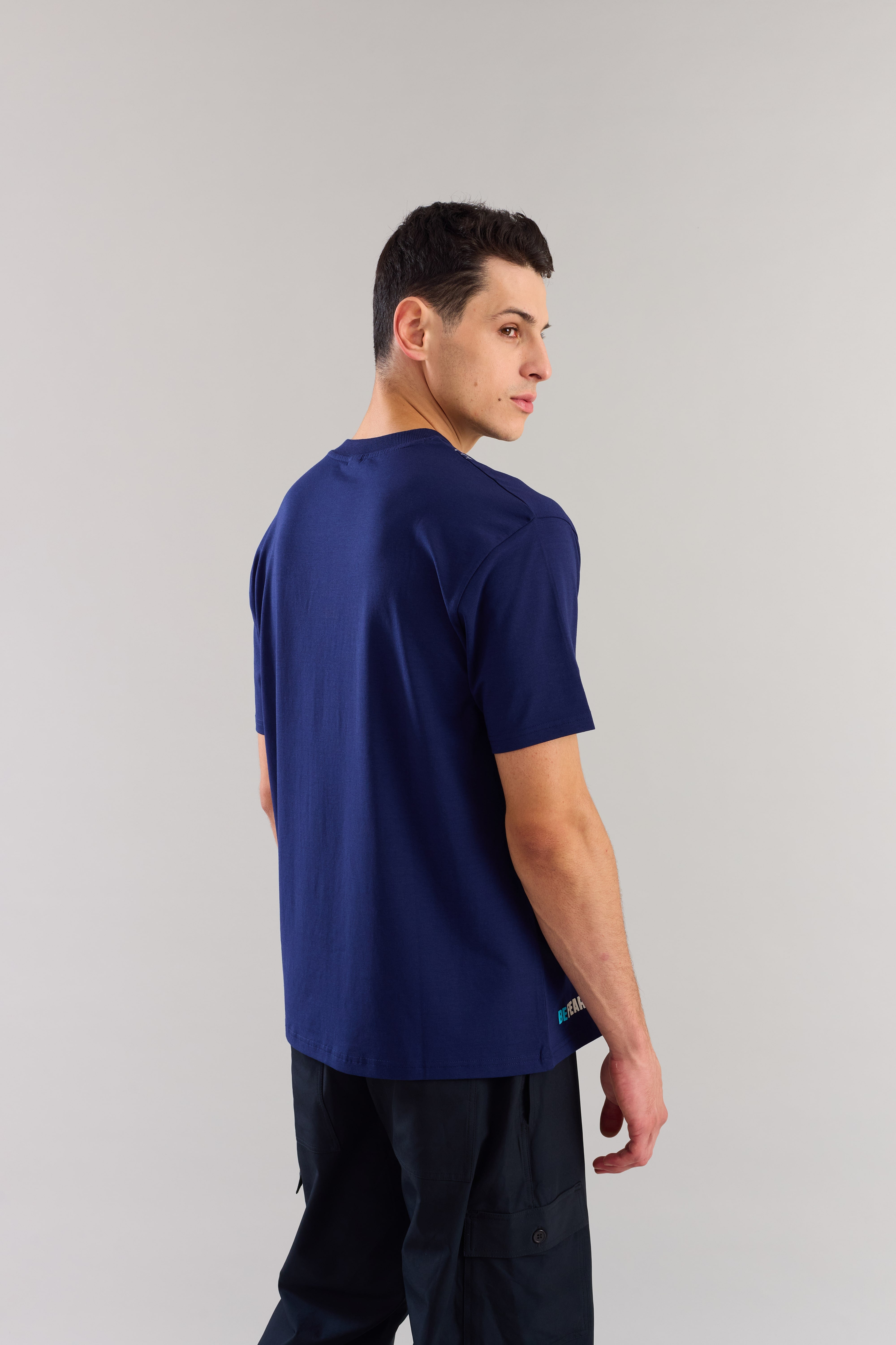 Be The Change Navy Blue  Relaxed  Fit T-shirt - Ultra Soft