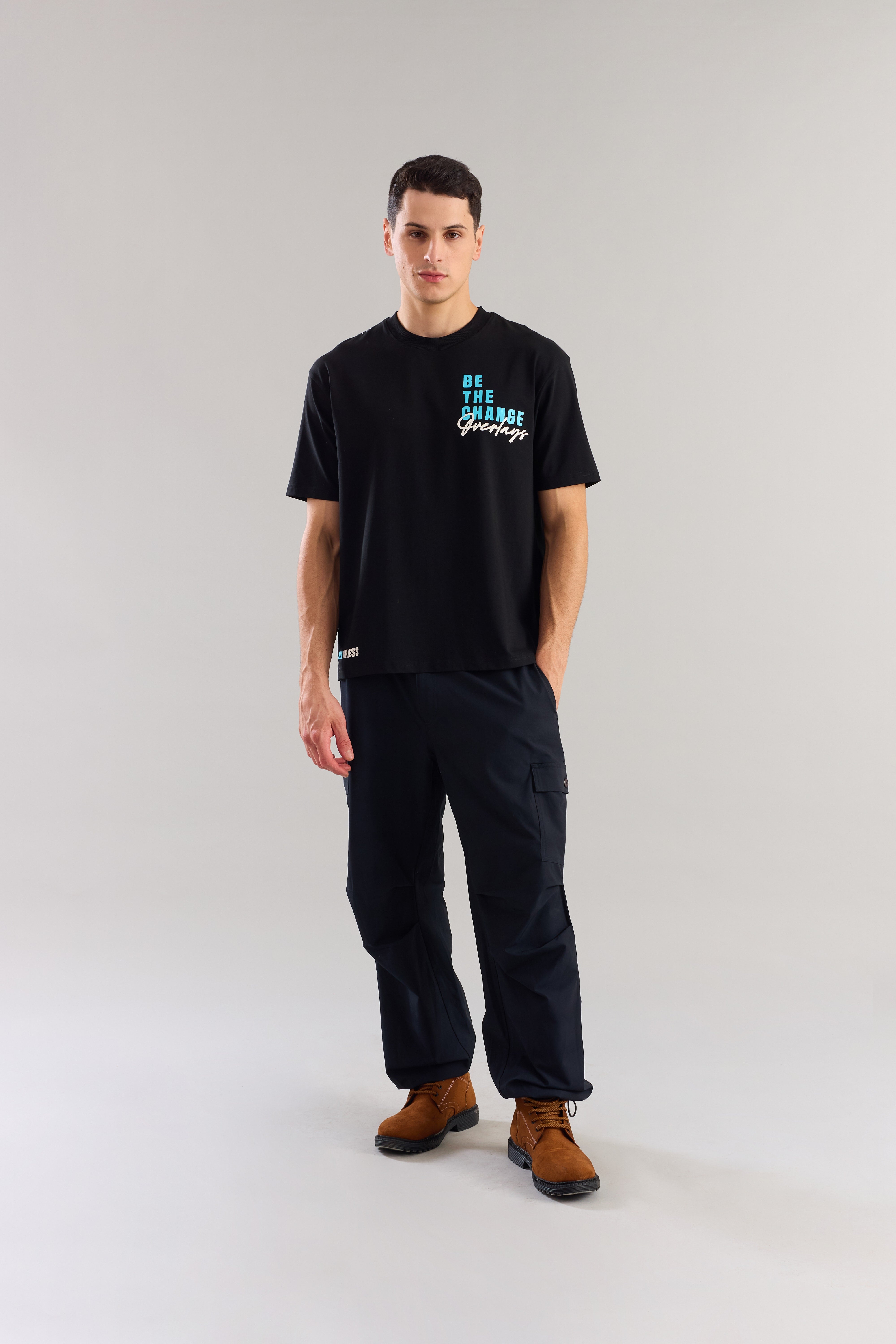 Be The Change Black Relaxed  Fit T-shirt - Ultra Soft